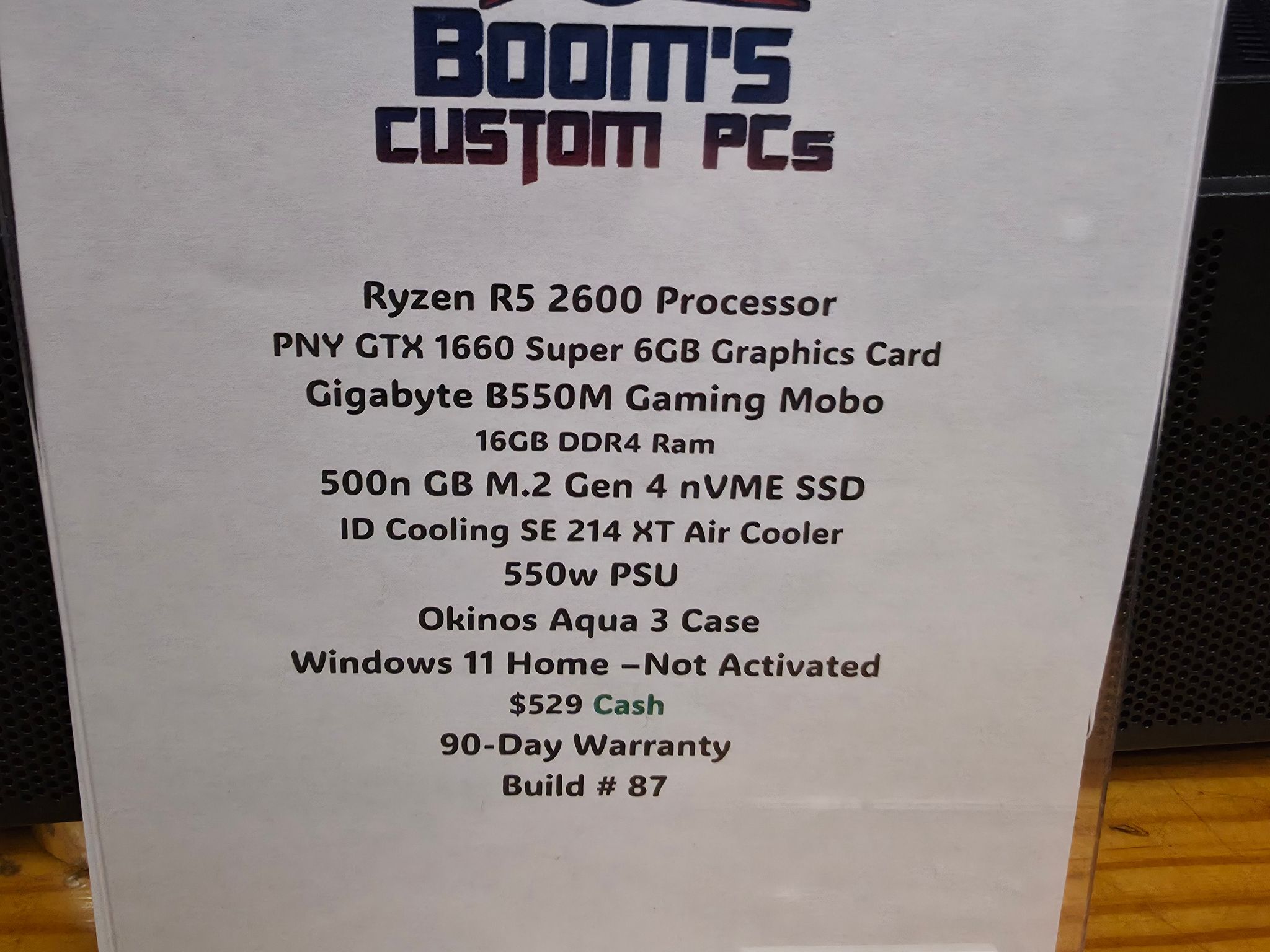 1080p Streaming and Gaming PC Computer (Ryzen 5, GTX 1660 Super, 16GB DDR4)