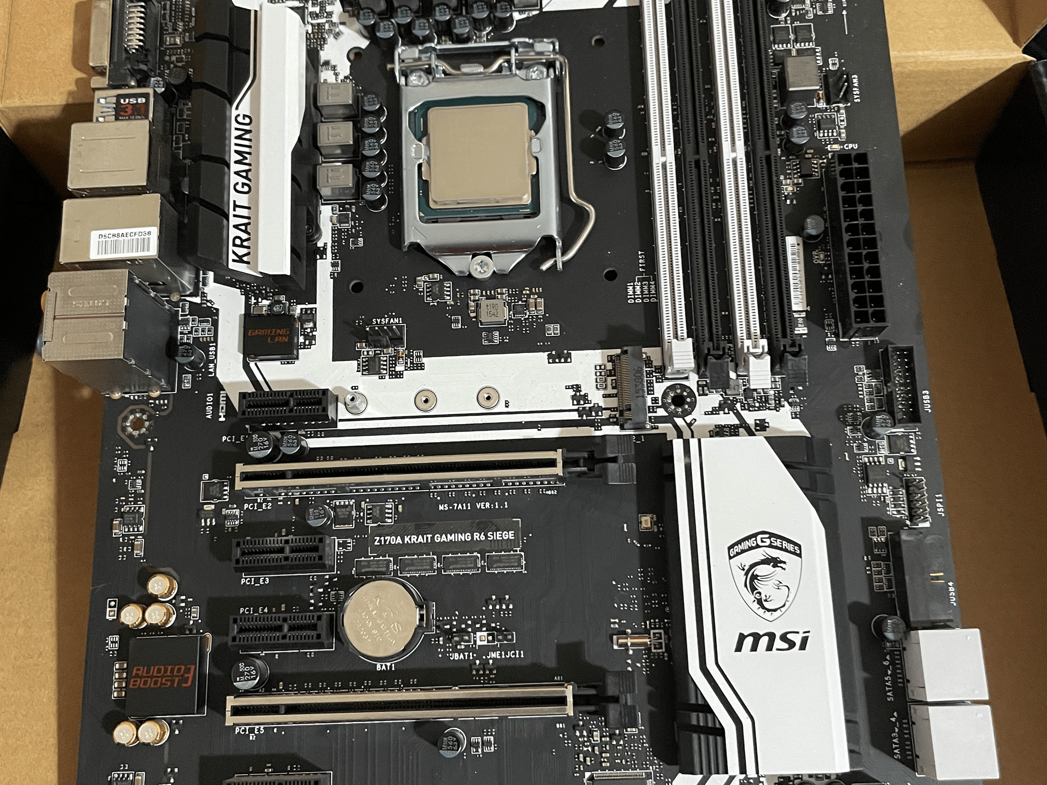 6600k+MSI Z170A KRAIT GAMING R6 SIEGE
