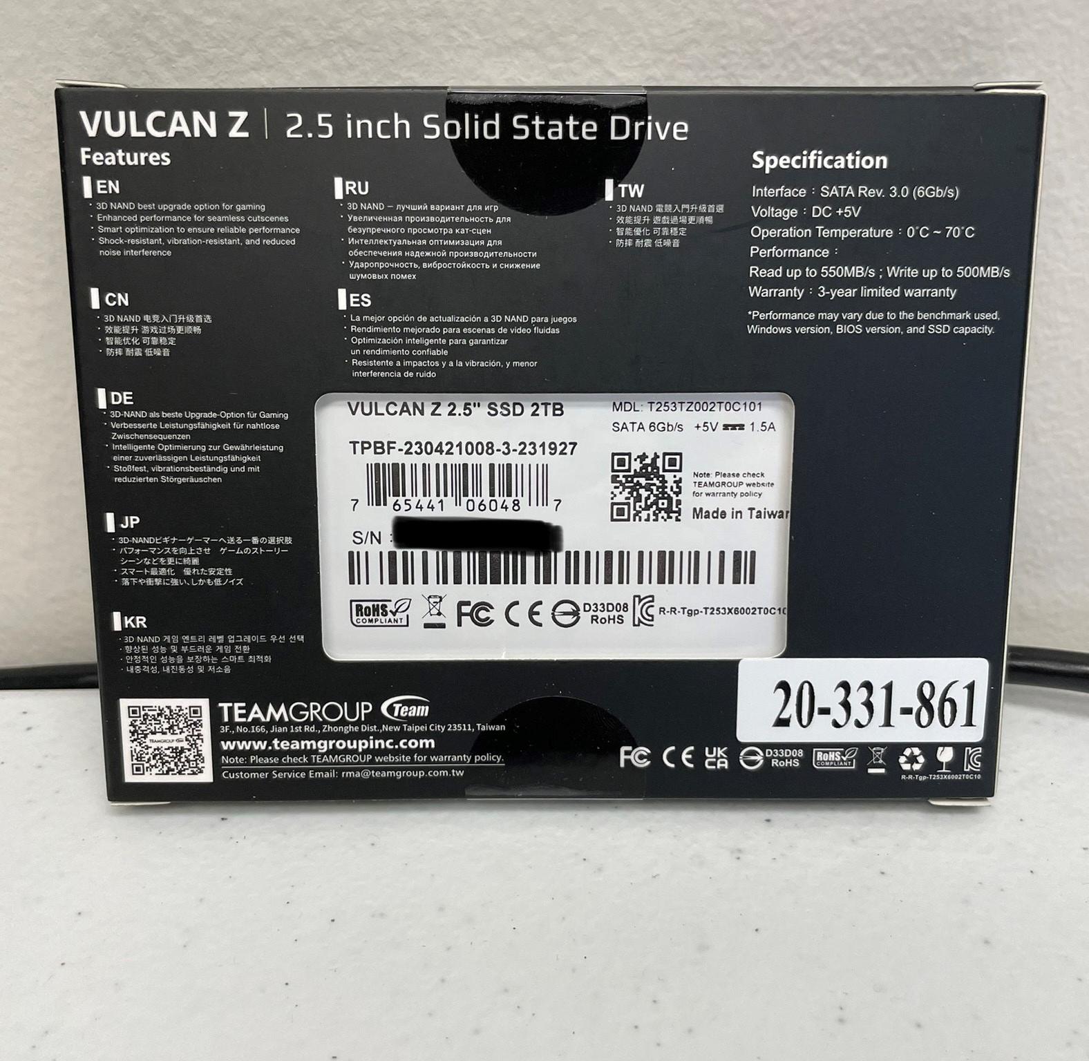 NEW TeamGroup 2TB Vulcan Z