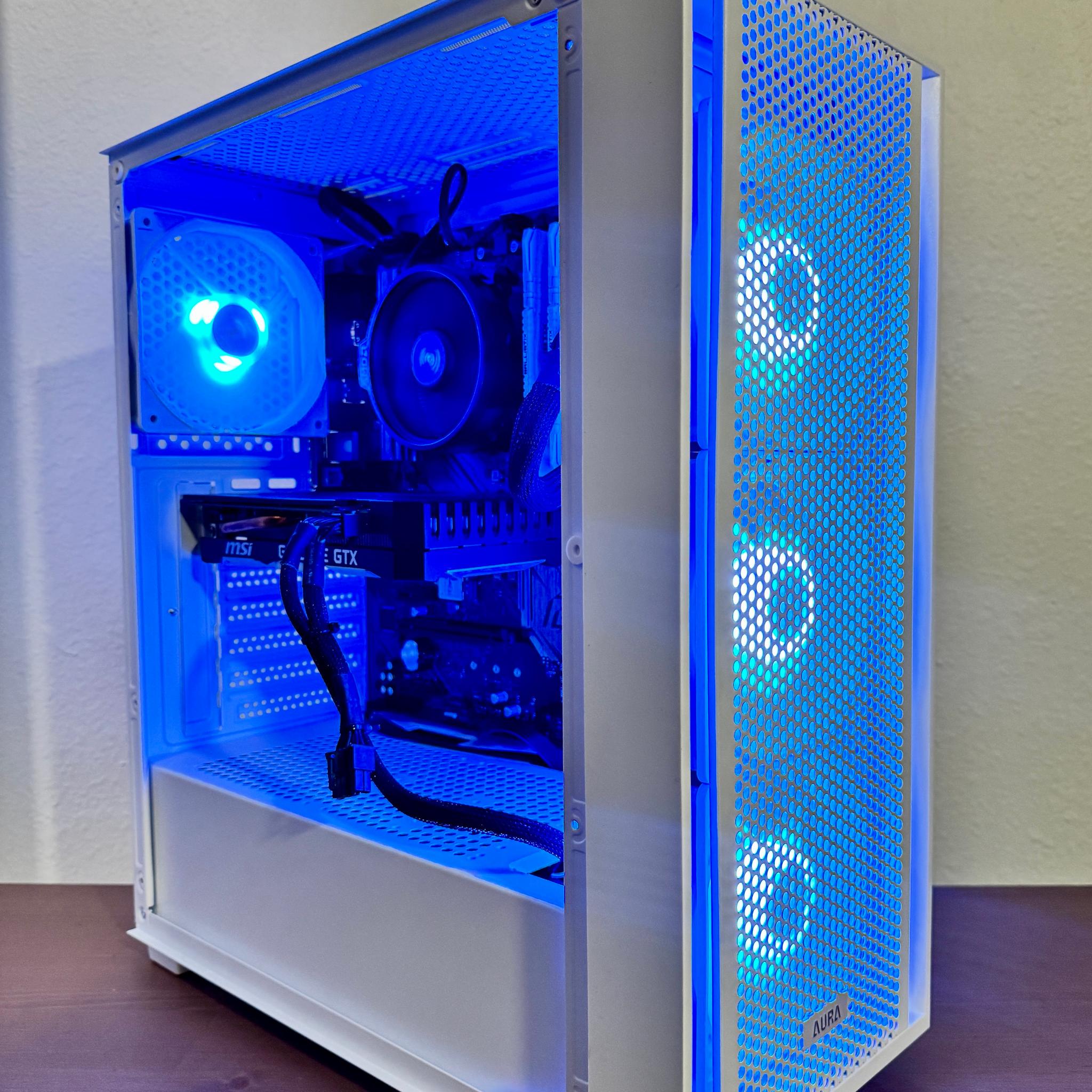 ❄️🎮 White RGB Gaming PC | Ryzen 5 5500 + GTX 1660