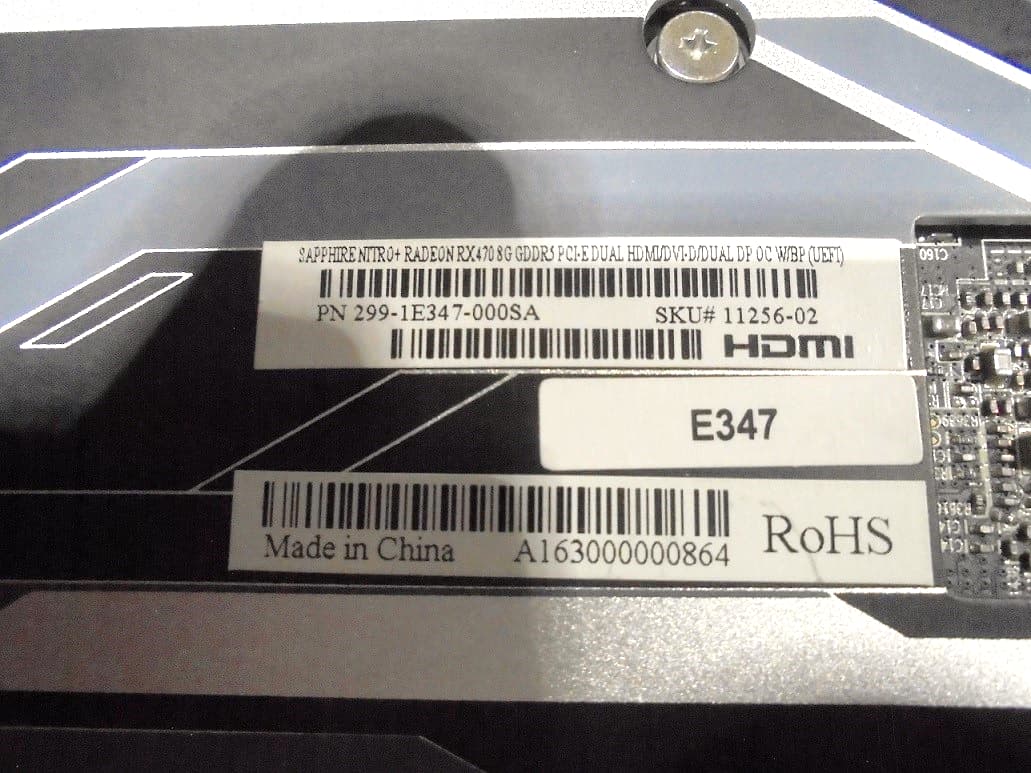 Sapphire Nitro+ RX 470 OC 8GB Dual Bios LED Good Condition Recent Refresh/Serviced