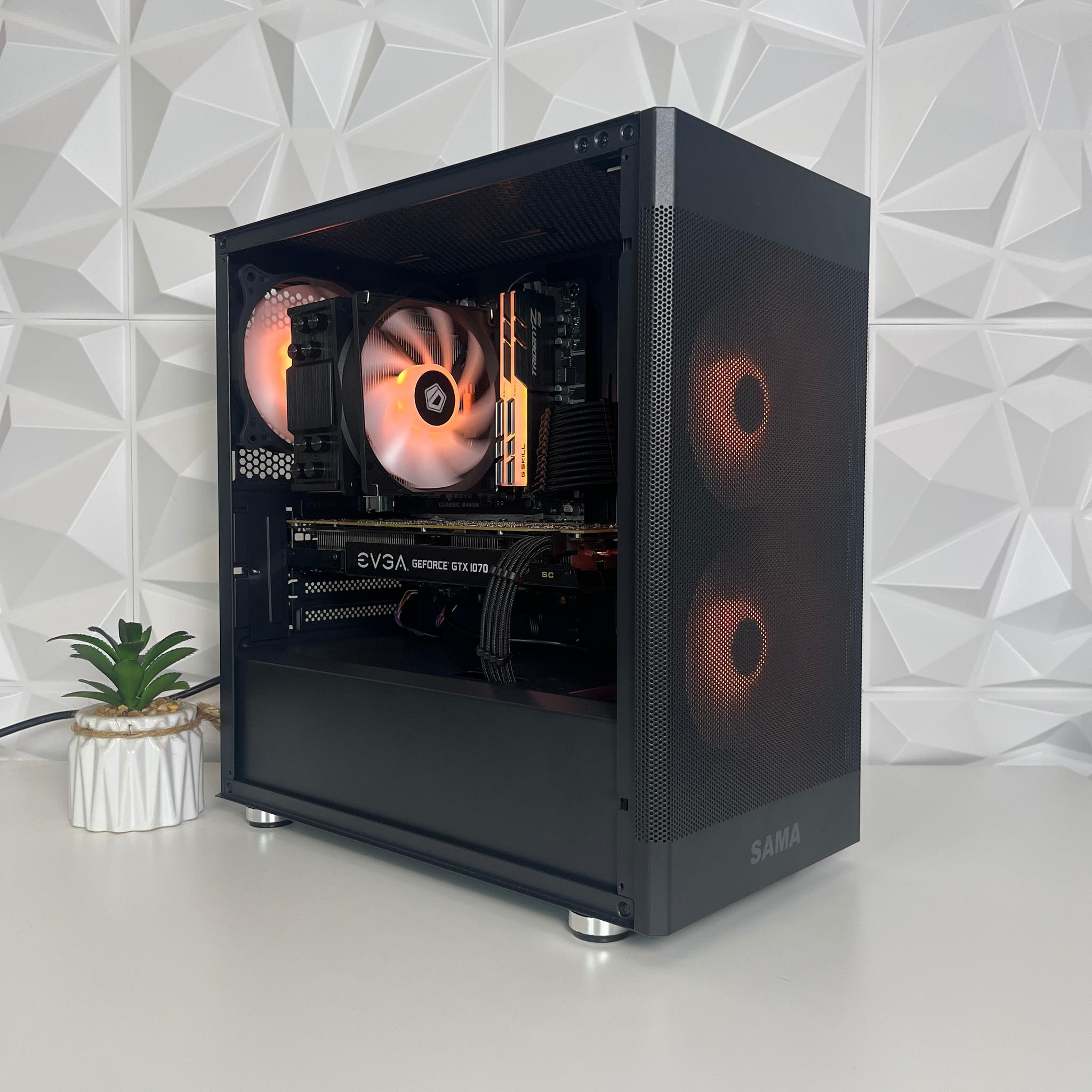 Black RGB Gaming PC | Ryzen 5 2600x + GTX 1070 8GB