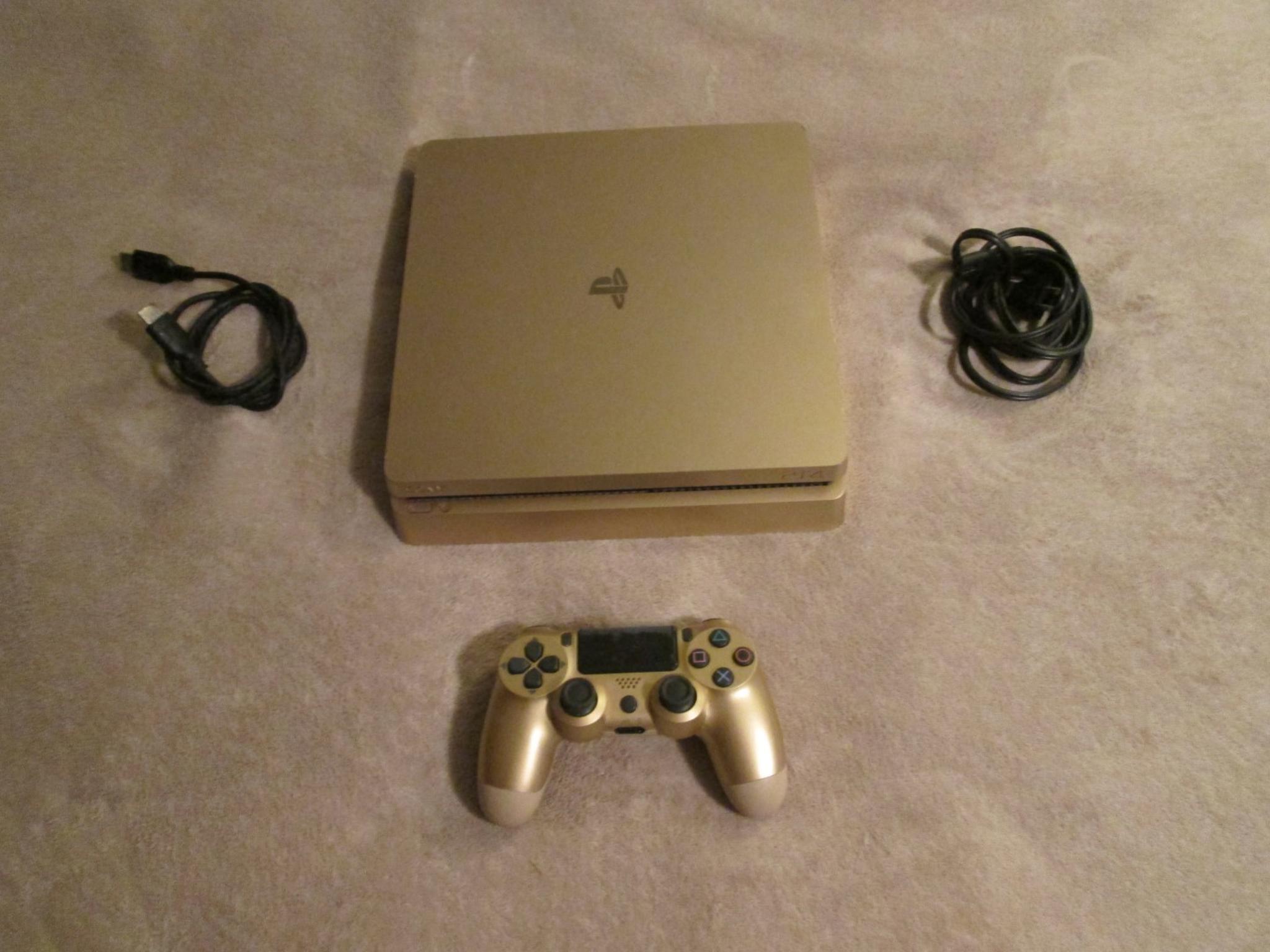 Ps4 Playstation 4 Gold Limited Edition With 60+Games Upgraded 1TB Fire Cuda