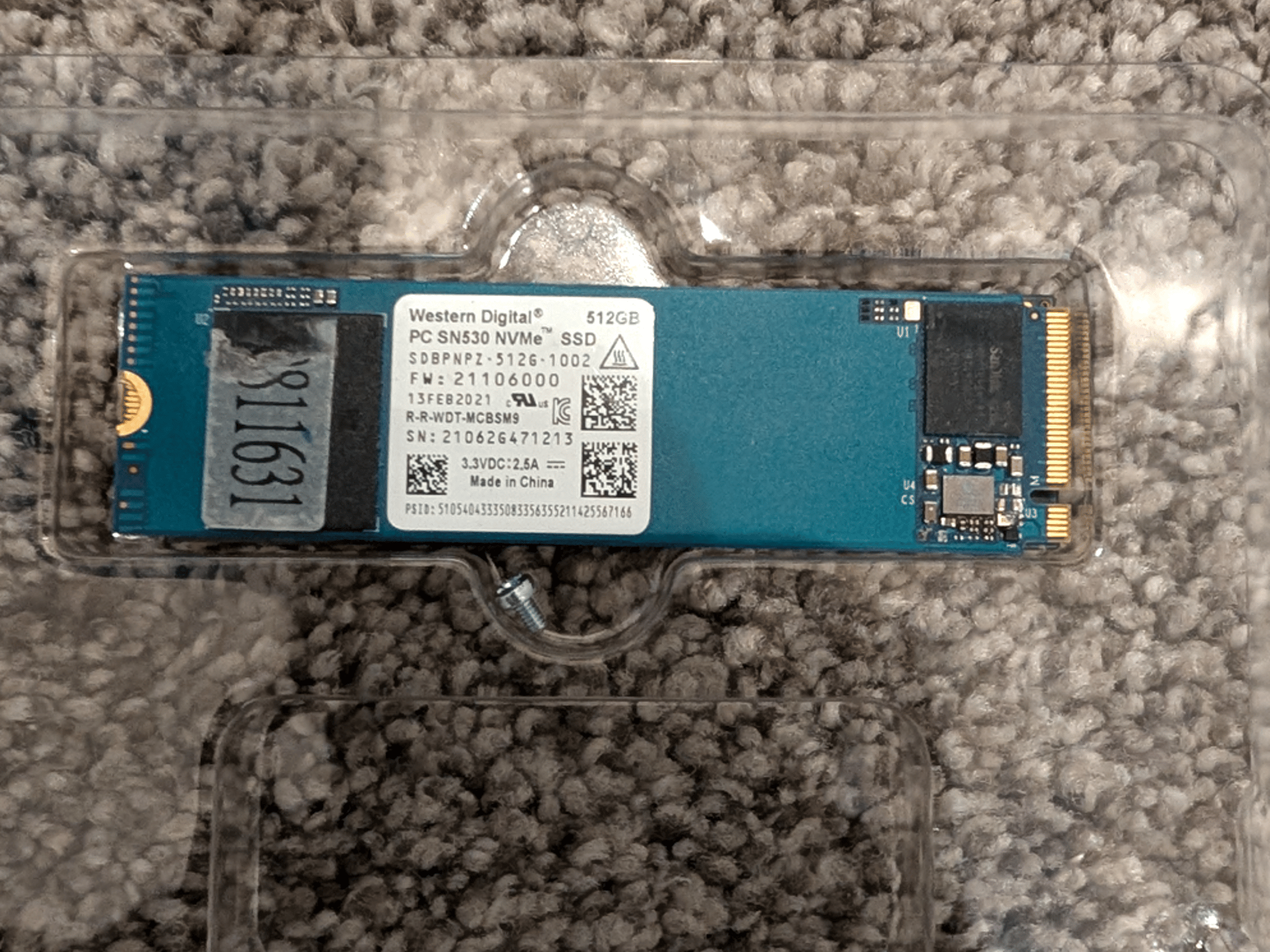 Western Digital PC SN530 512GB NVMe M.2 2280 PCIe Gen3 x4 SSD