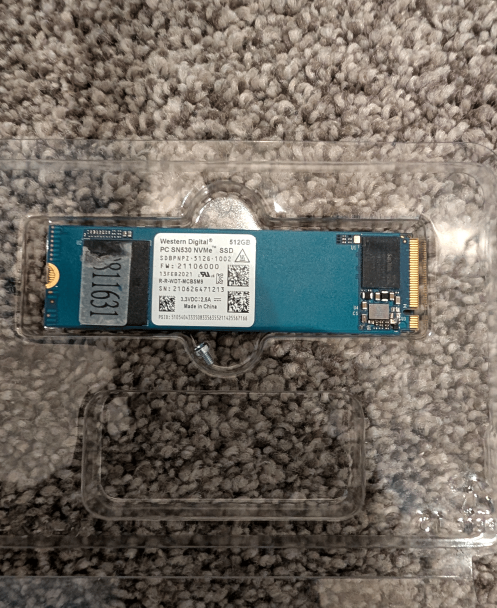 Western Digital PC SN530 512GB NVMe M.2 2280 PCIe Gen3 x4 SSD