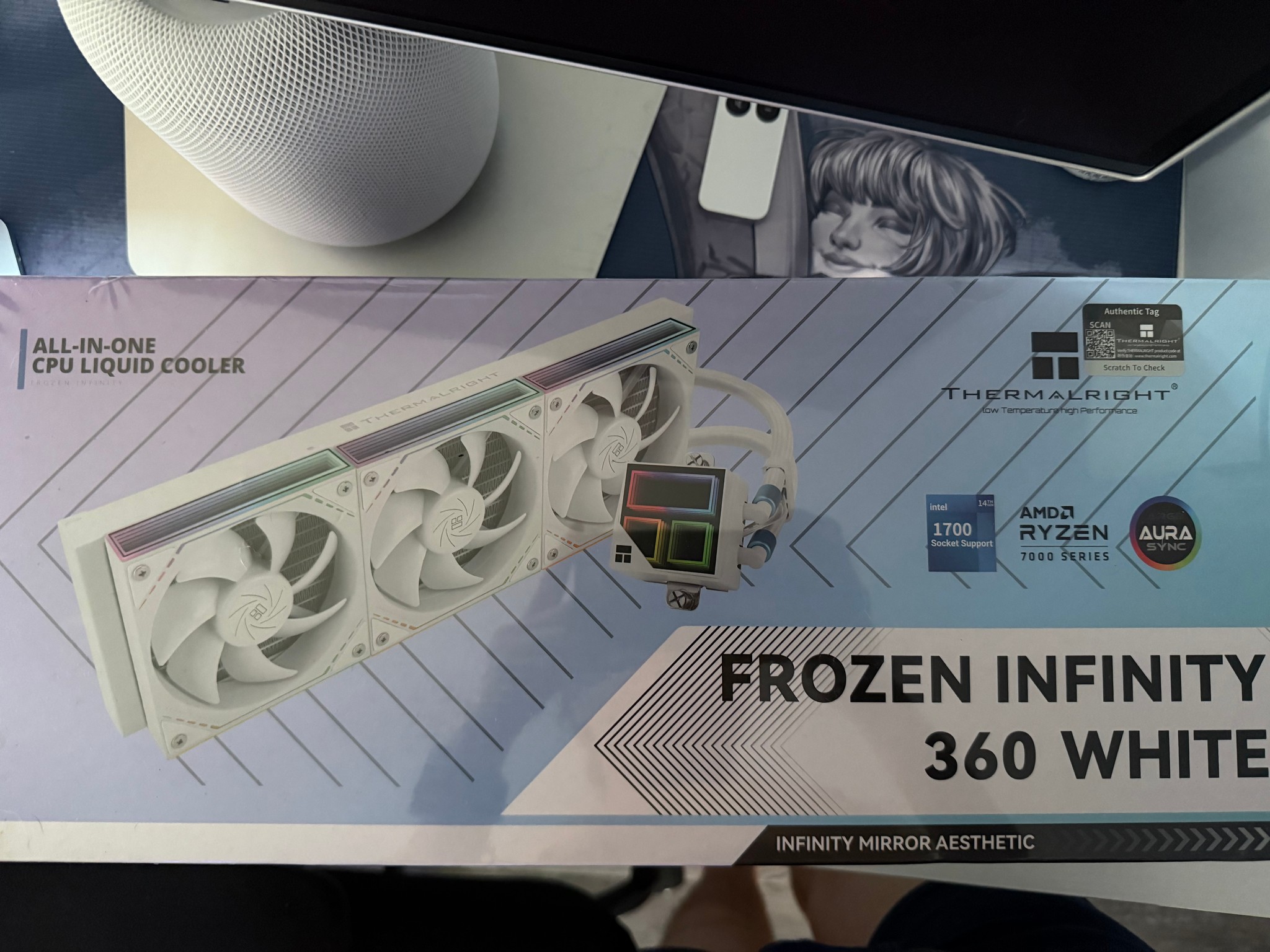 Brand New Thermalright Frozen Infinity 360 White Liquid CPU Cooler
