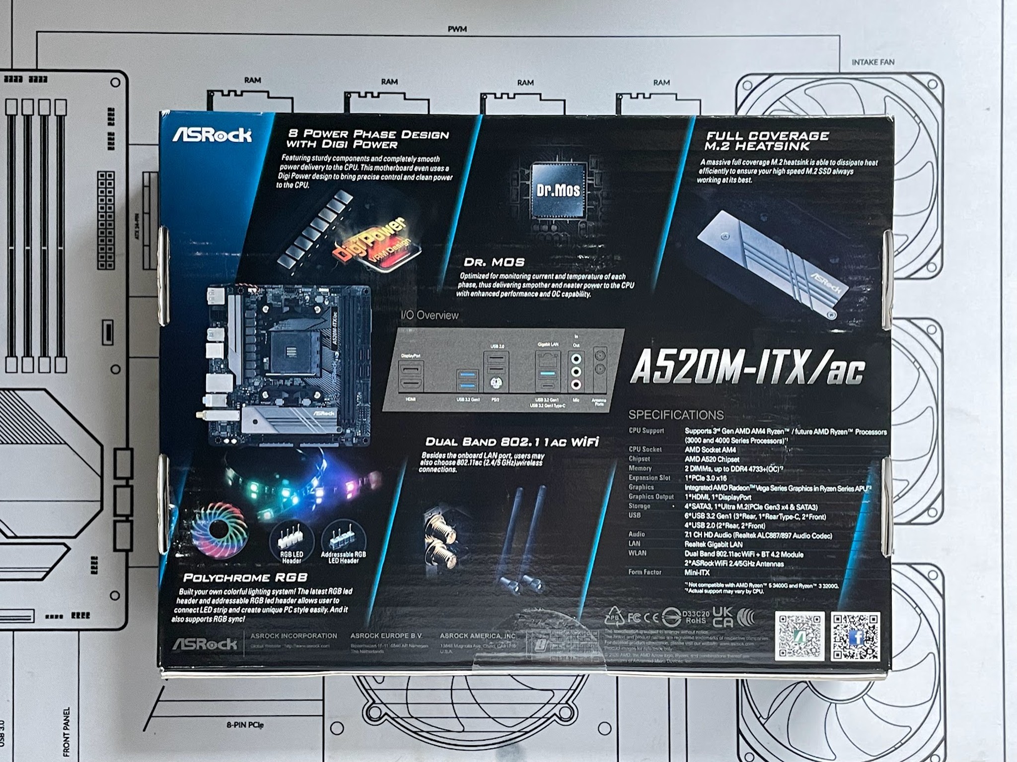 BNIB ASRock A520M-ITX/AC Mini-ITX computer motherboard AMD AM4