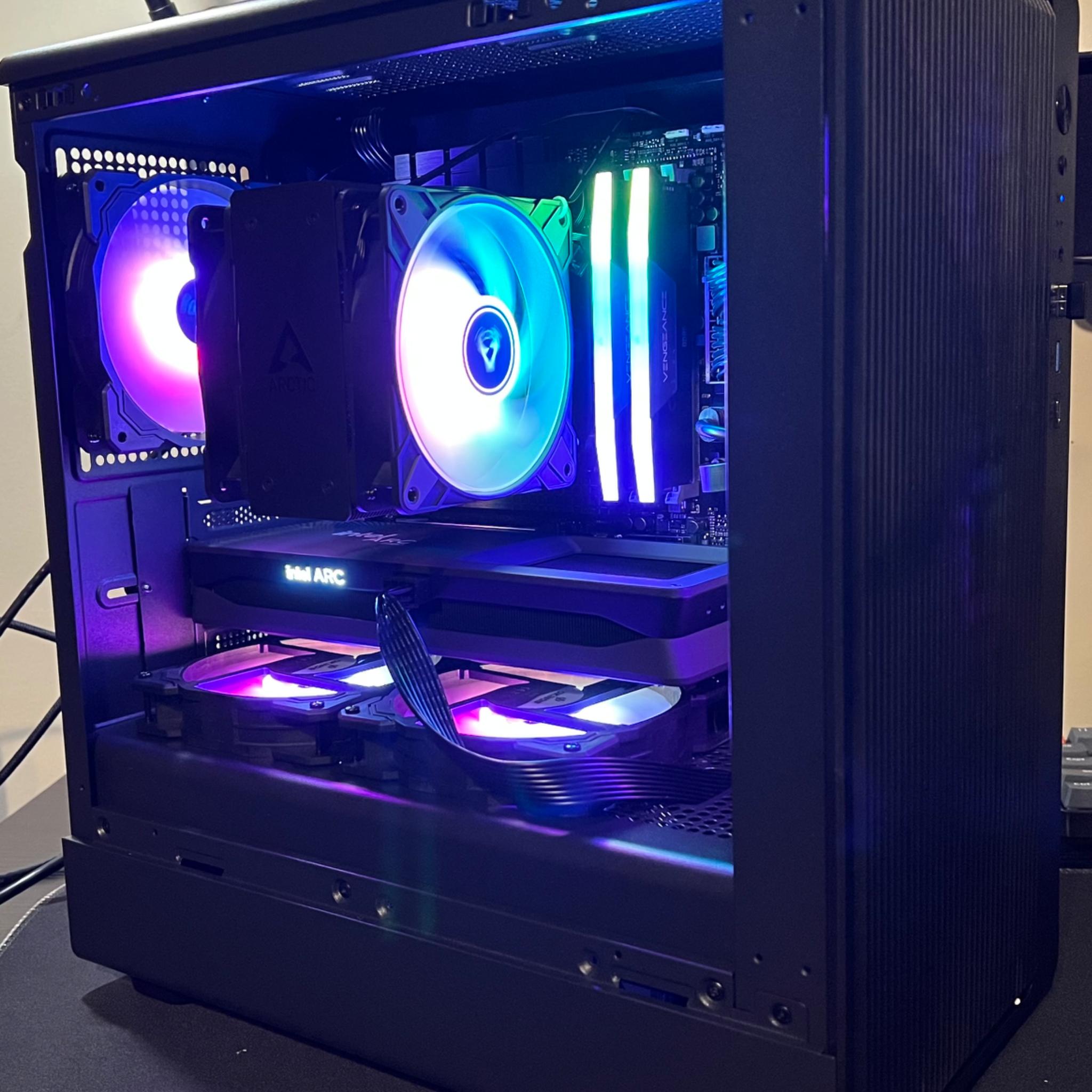 Team blue 💙 2.0 Ryzen 5 7600x 1.5 TB SSD 32GB DDR5 Intel ARC B580 ARGB fans. ALL NEW parts!