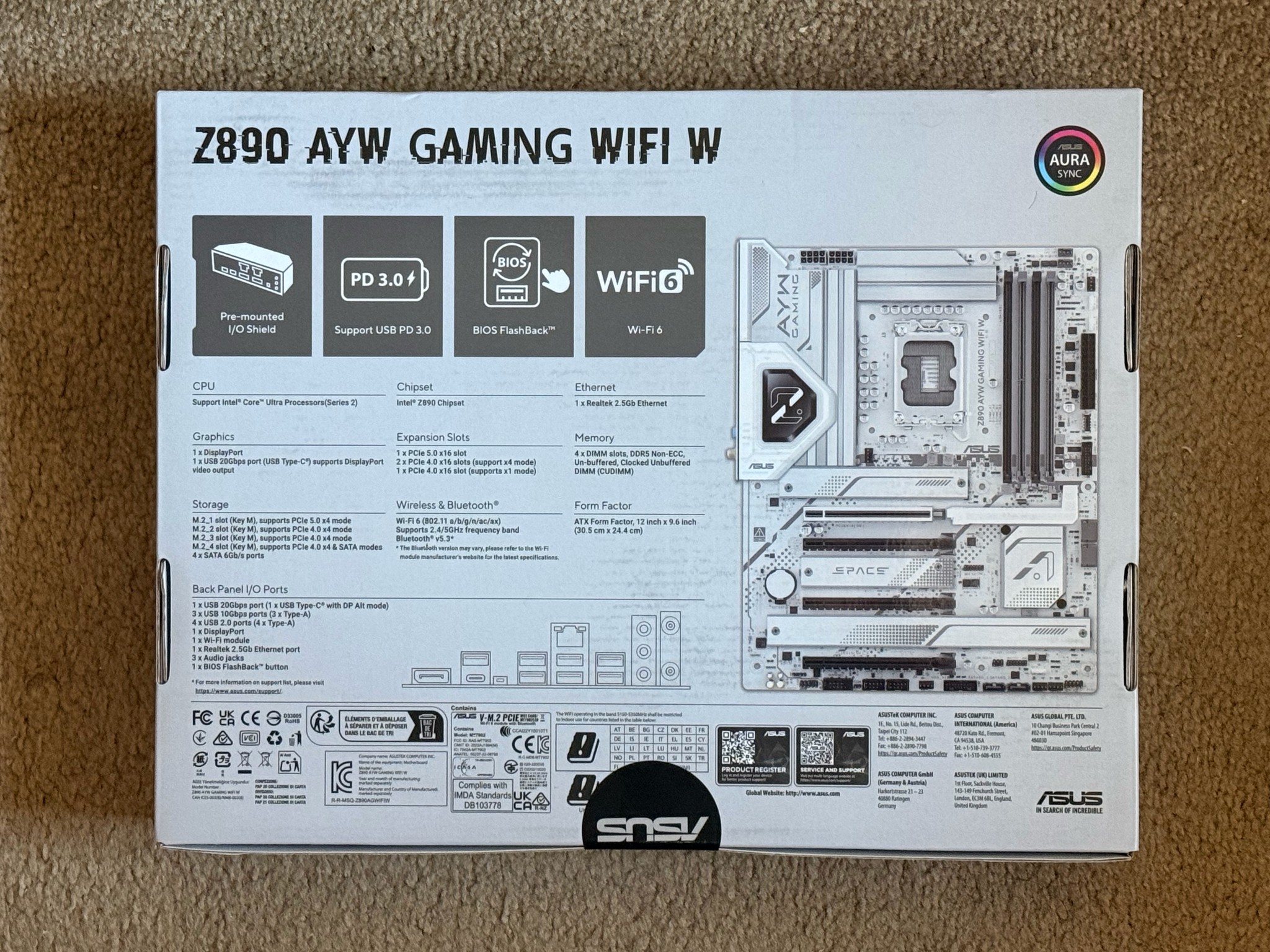 Z890 Motherboard, WiFi, ATX, ASUS AYW Gaming