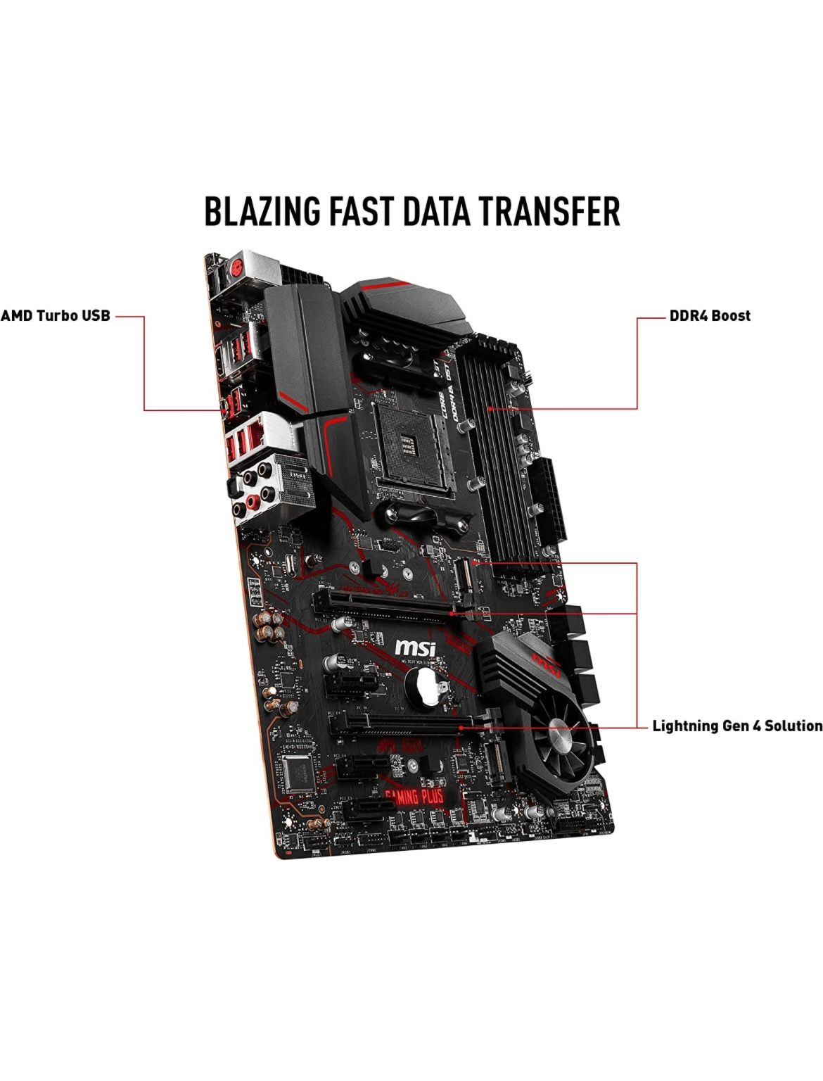 MSI MPG X570 GAMING PLUS Motherboard (AMD AM4, PCIe 4.0, DDR4 SATA 6Gb/s M.2 USB 3.2 Gen 2 HDMI ATX)
