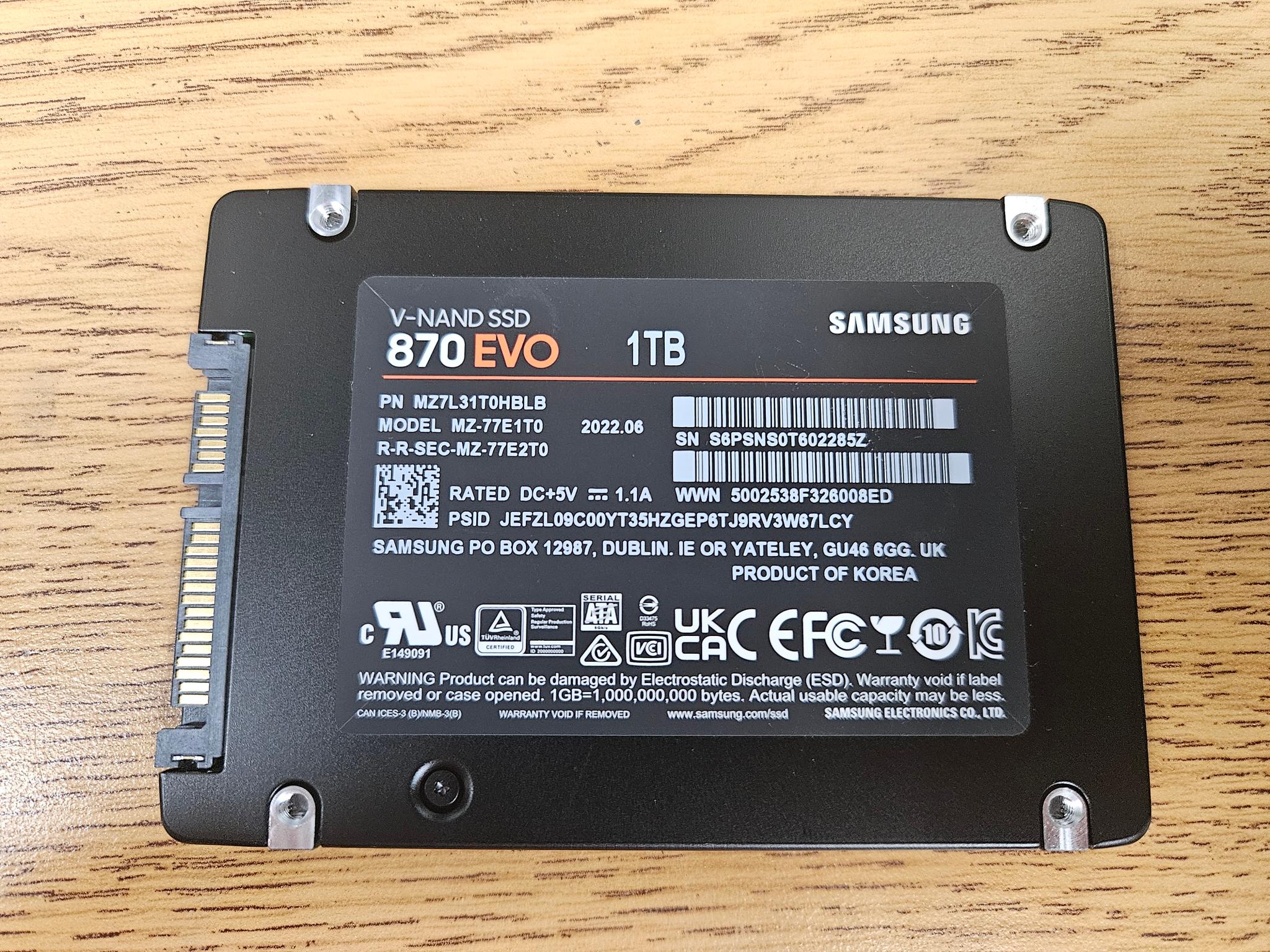 Samsung 870 EVO 1TB SATA SSD