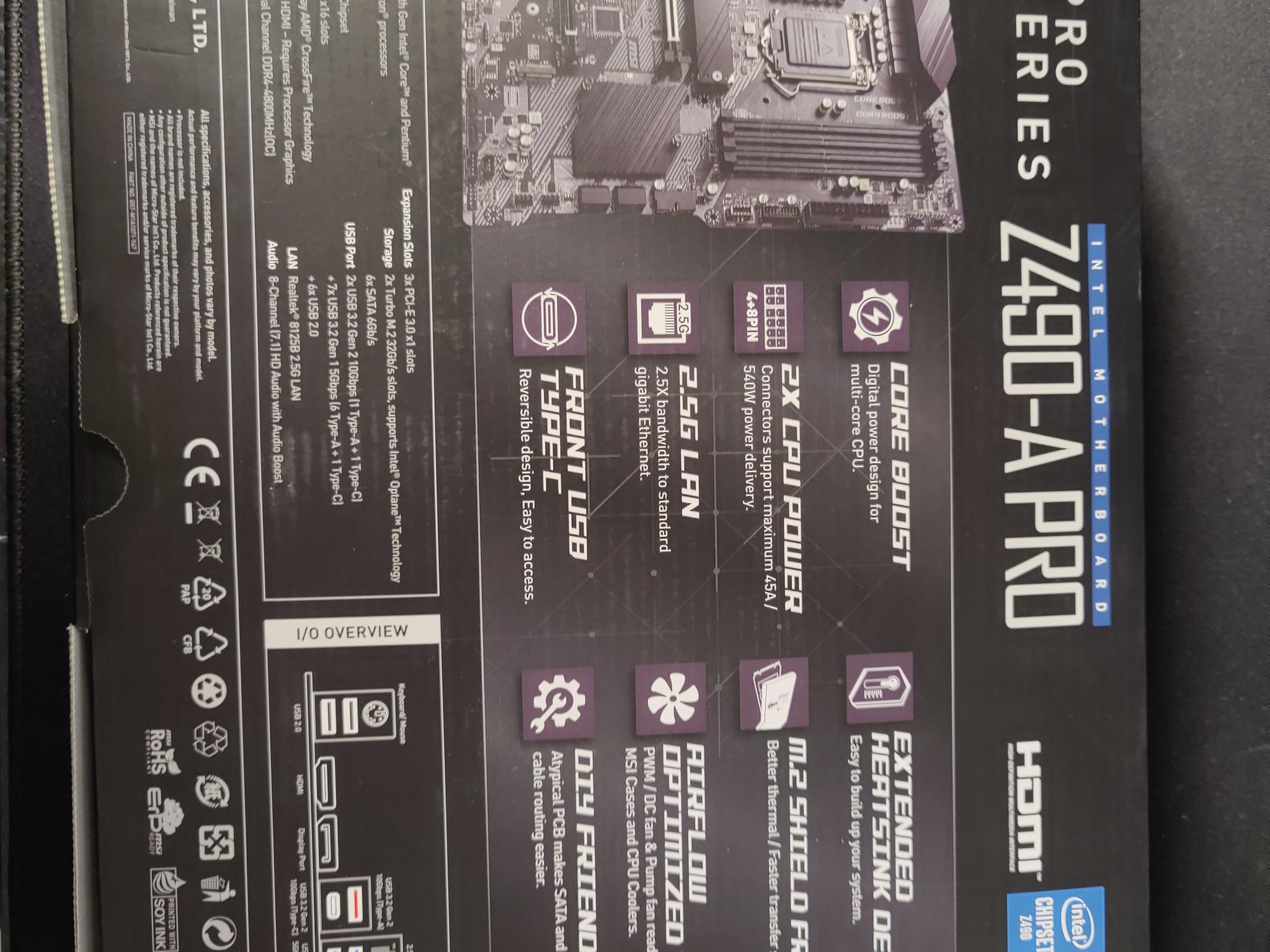MSI PRO Z490-A MOBO for Sale