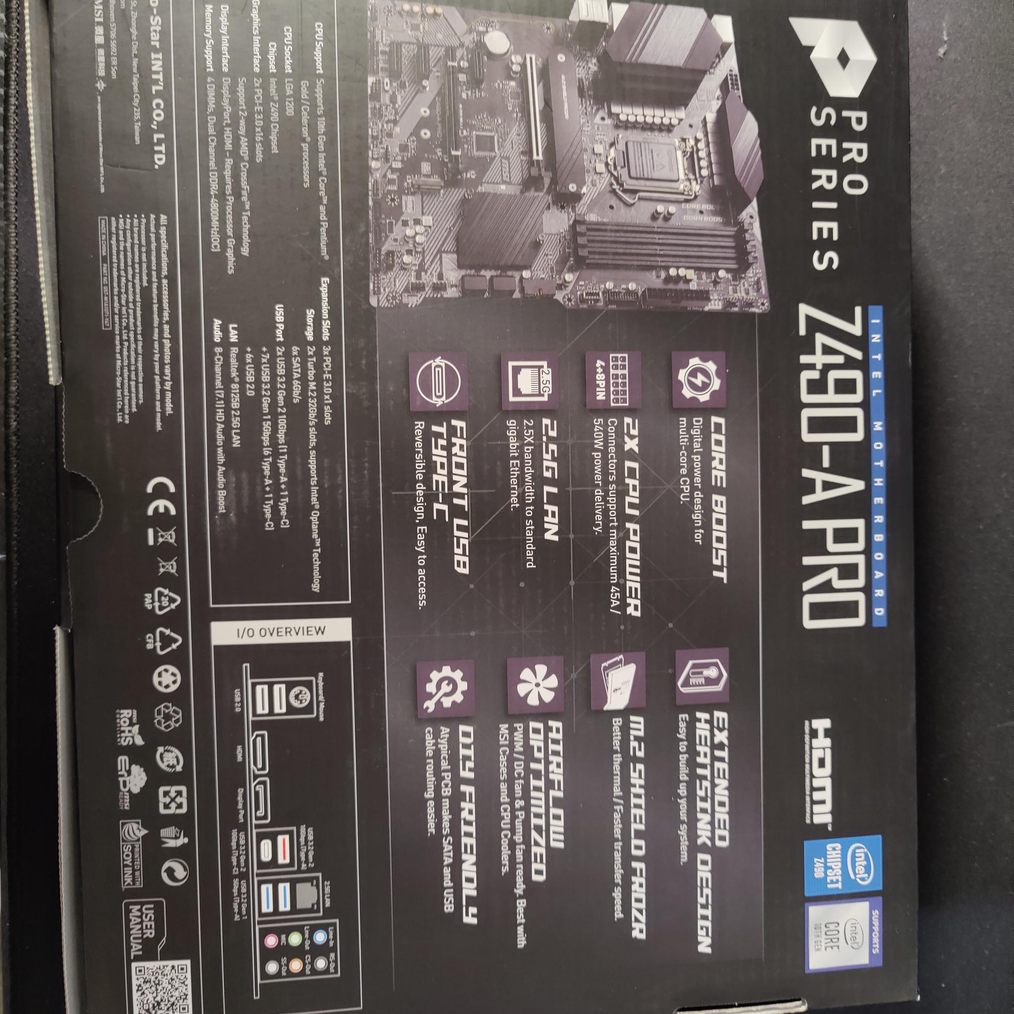 MSI PRO Z490-A MOBO for Sale