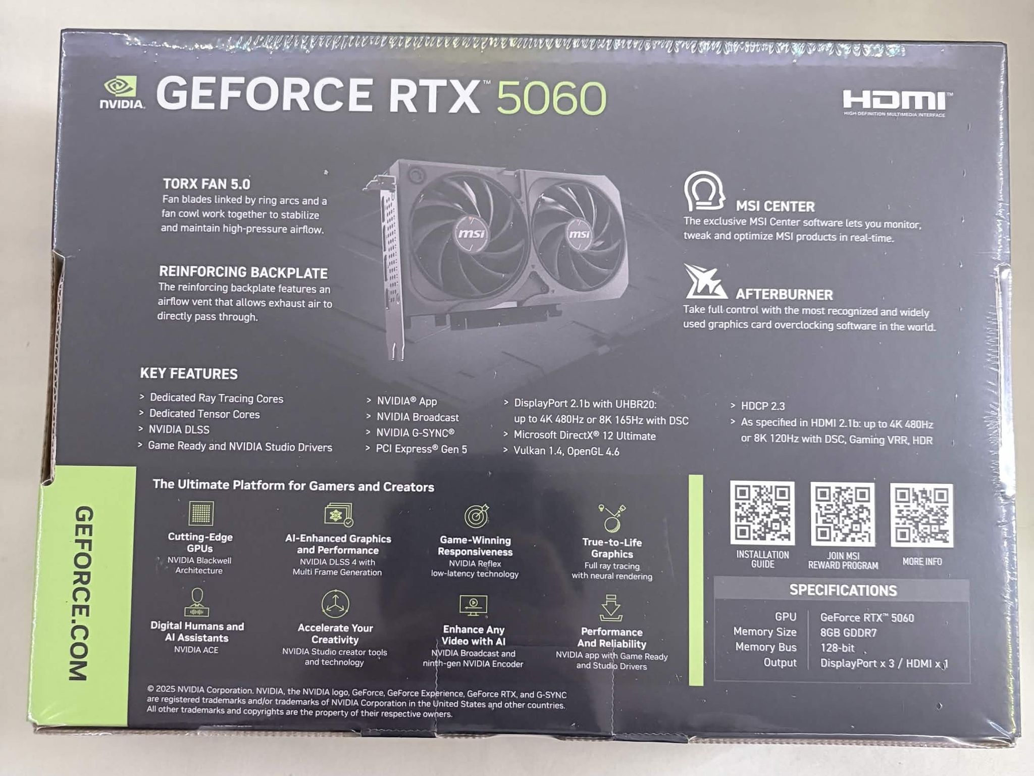 MSI RTX 5060 SHADOW 2X OC Sealed New | Jawa