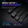 Black ARGB ATX Gaming PC Case Curved Tempered Glass w/ 5 Pre-Installed Fans