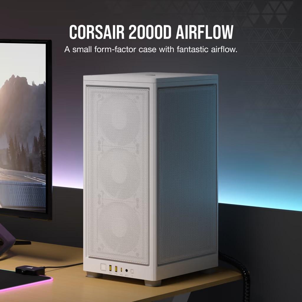 2000D AIRFLOW Mini-ITX PC Case - White
