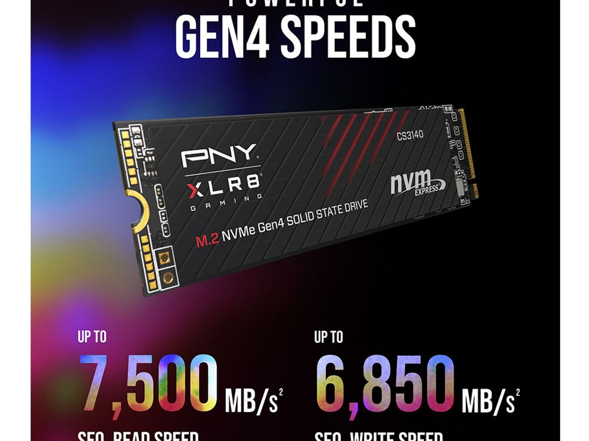 NEW PNY XLR8 CS3140 2TB 3D NAND Flash PCIe Gen 4 x4 NVMe M.2 2280 Internal SSD