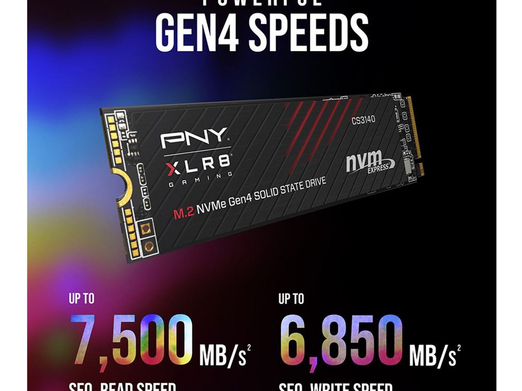 NEW PNY XLR8 CS3140 2TB 3D NAND Flash PCIe Gen 4 x4 NVMe M.2 2280 Internal SSD