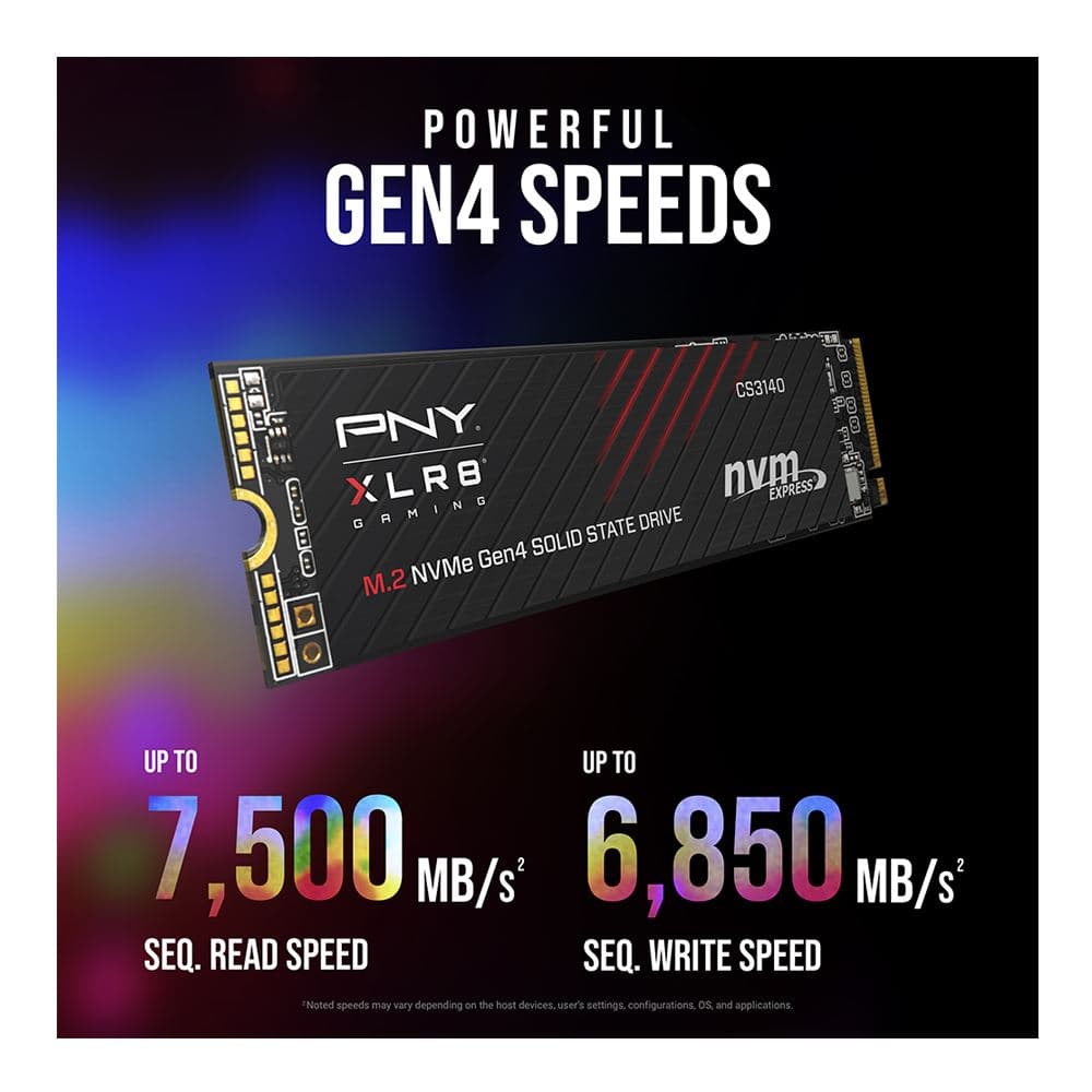 NEW PNY XLR8 CS3140 2TB 3D NAND Flash PCIe Gen 4 x4 NVMe M.2 2280 Internal SSD