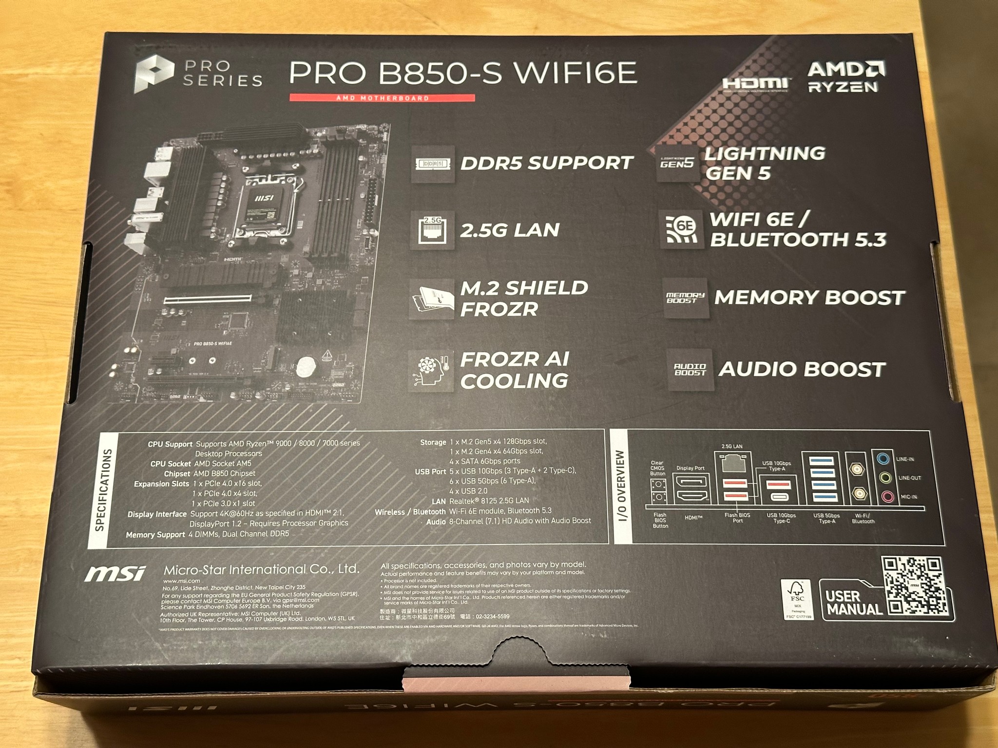 Brand new MSI - PRO B850-S WIFI6E AM5 ATX DDR5