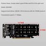 PH44PRO Dual-Sided 4 x M.2 M-Key NVME to PCIe X16 Splitter Card 4 x 32Gbps 2U Server RAID Array