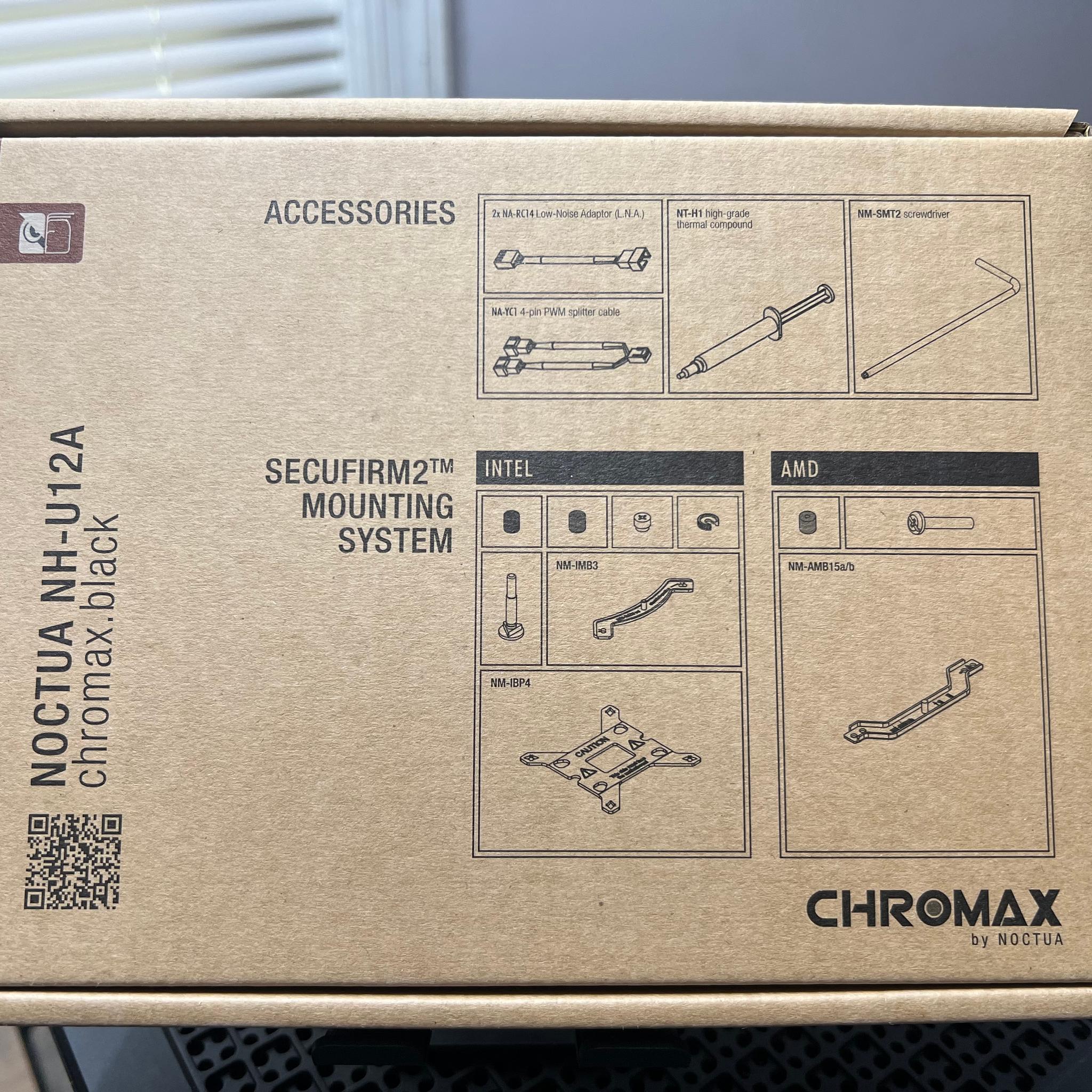 Noctua NH-U12A chromax.Black, 120mm Single-Tower CPU Cooler (Black)