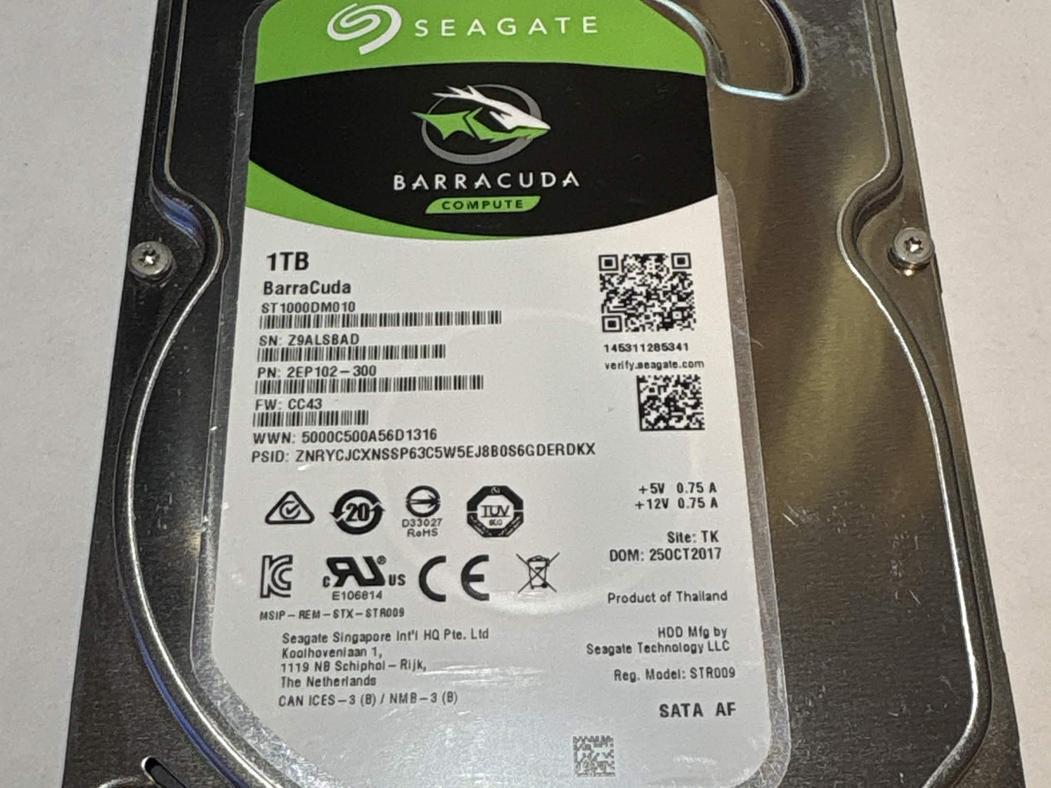 Seagate Barracuda 1TB 7200RPM SATA Hard Drive | Tested & Healthy