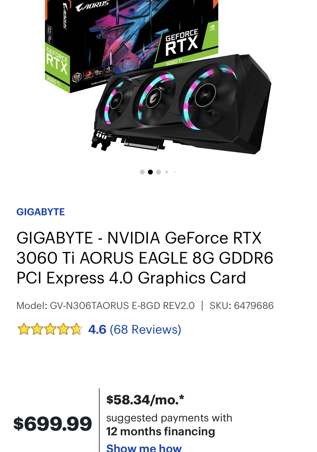 Aorus Elite 3060 TI [used]