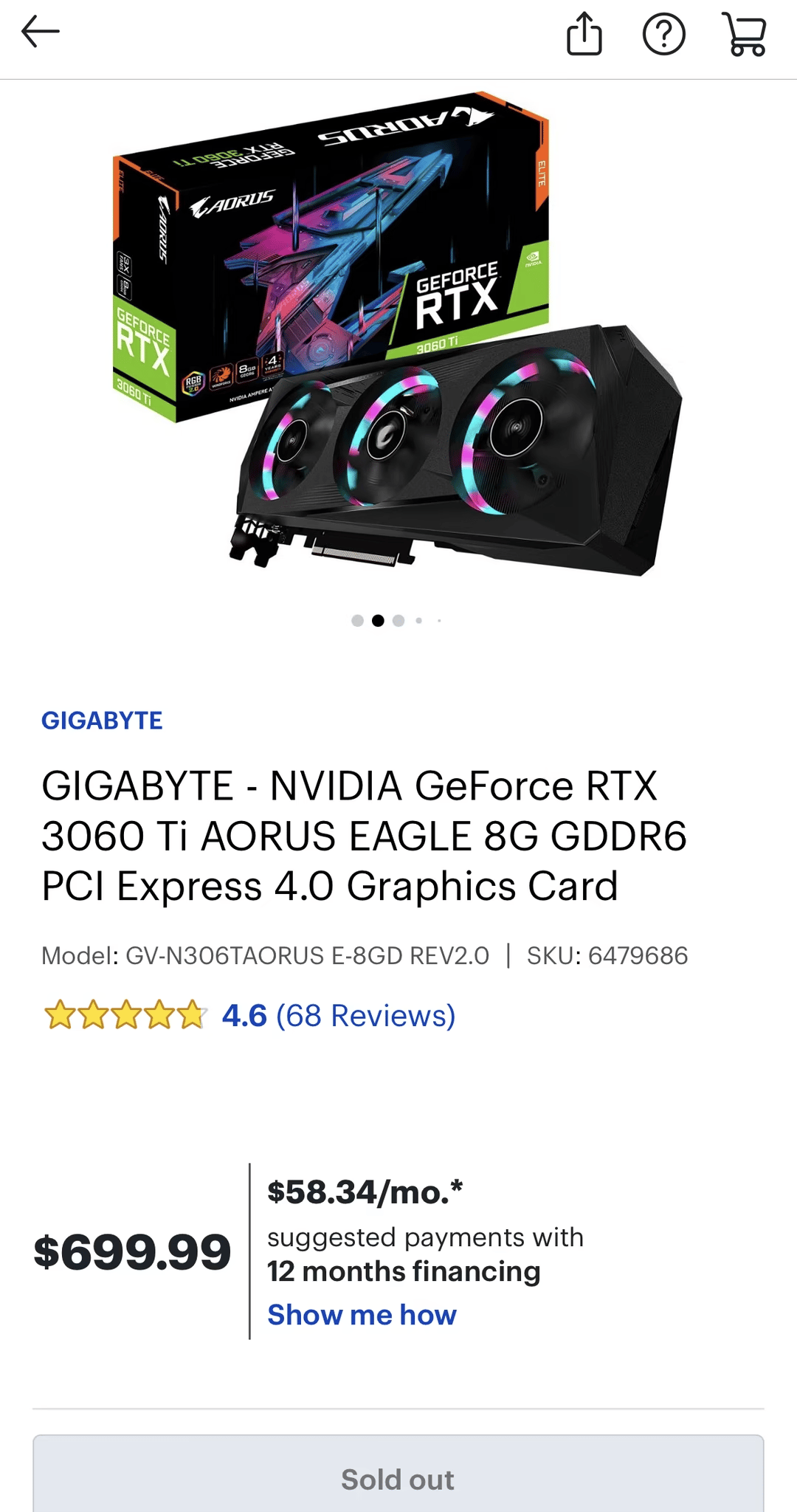 Aorus Elite 3060 TI [used]