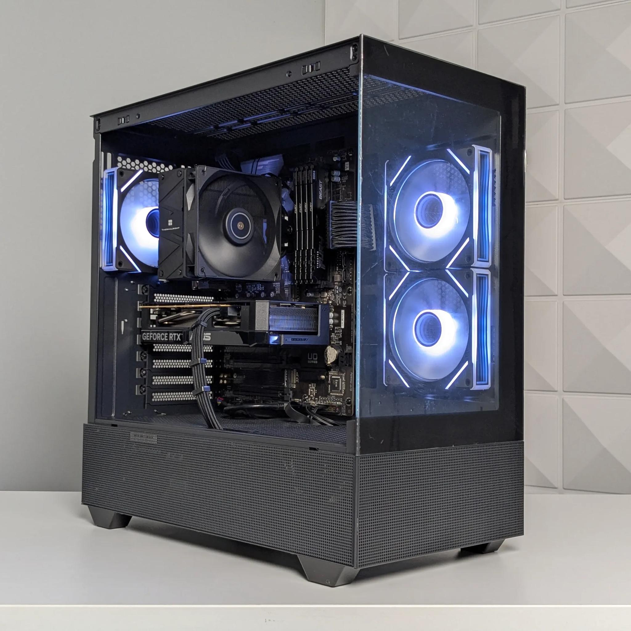 Black RGB Gaming PC - Ryzen 5 5500 - RTX 5060