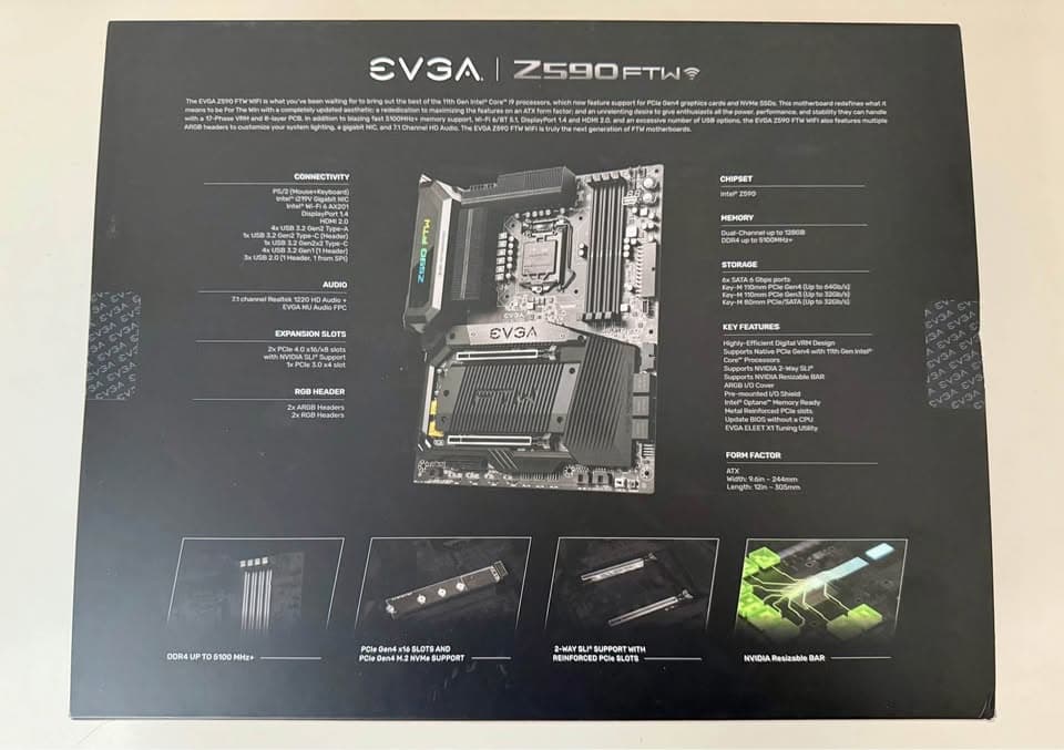 EVGA Z590 FTW Motherboard | Intel i7 11700k CPU | Corsair DDR4 32GB RAM | PA120 Air Cooler