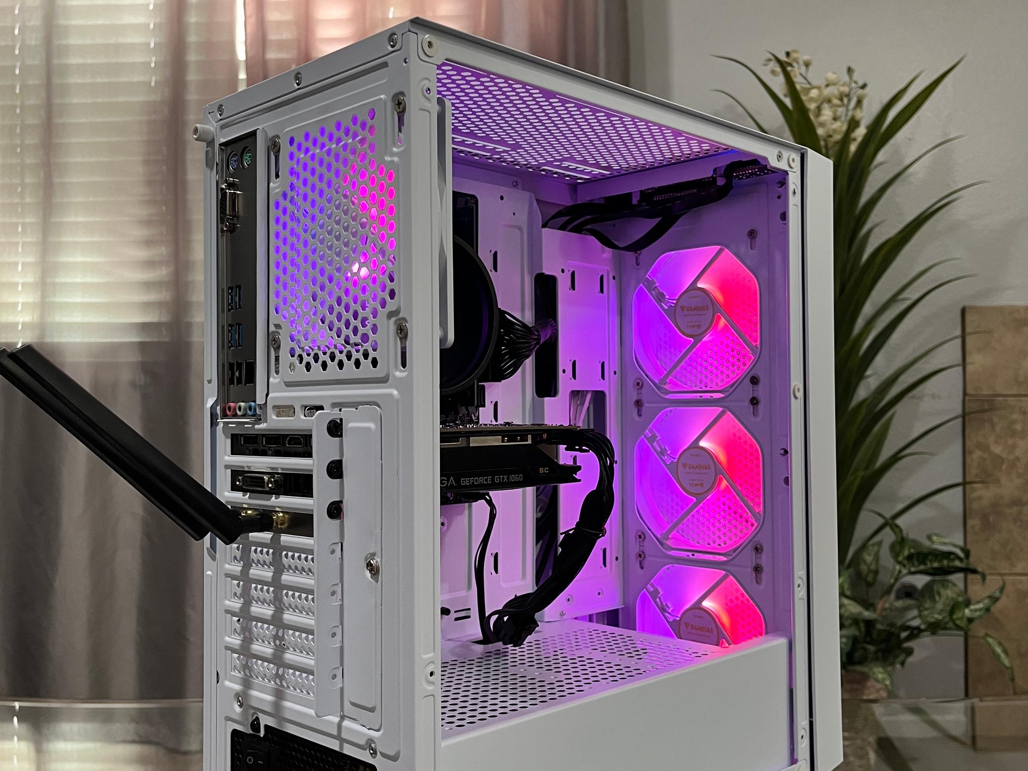 GTX 1060 6GB, Ryzen 5 2600, 8GB RAM | White RGB Gaming Computer/Pc