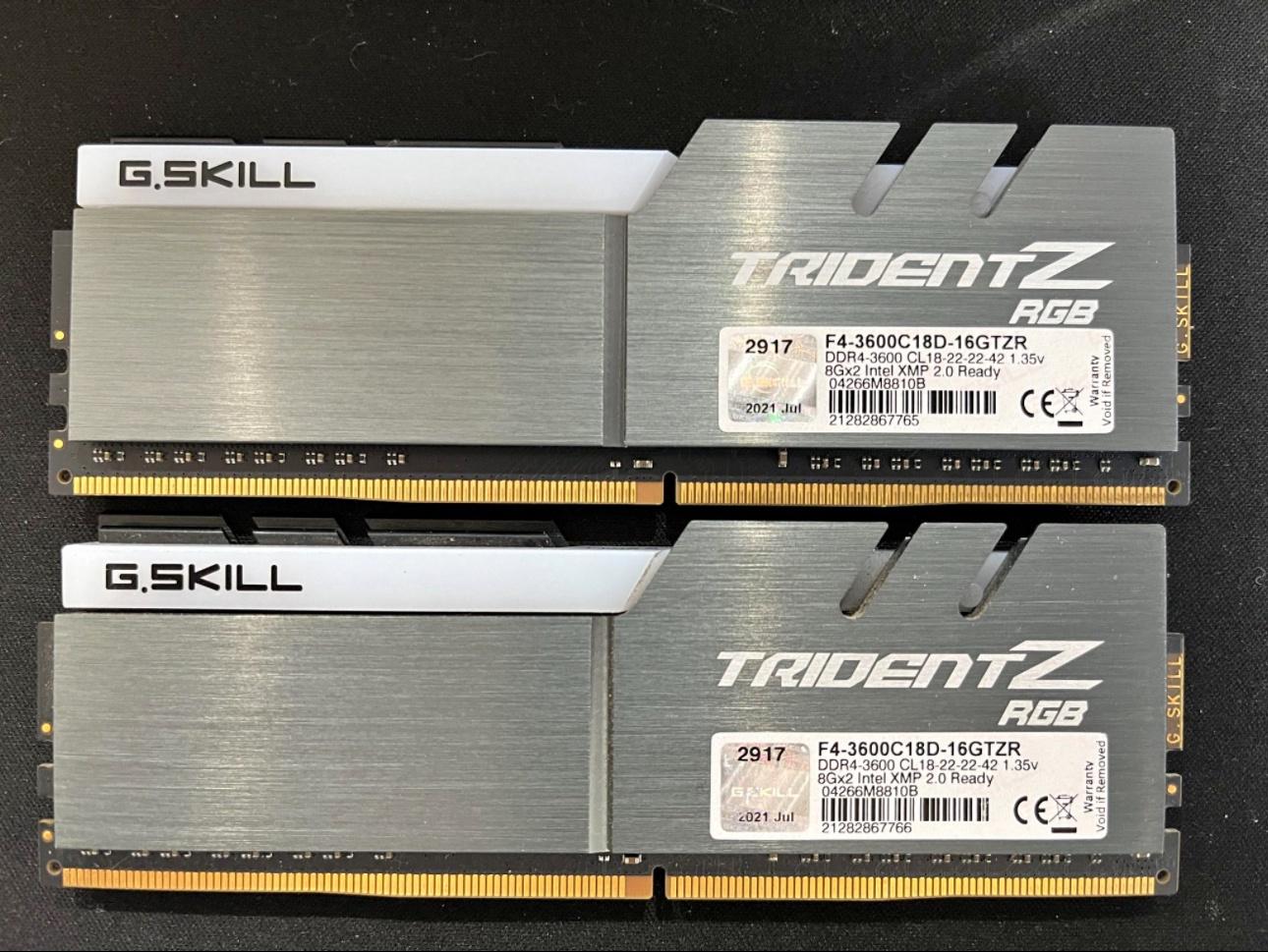 G.Skill Trident Z RGB 2x8GB (16GB) DDR4-3600 CL18-22-22-42
