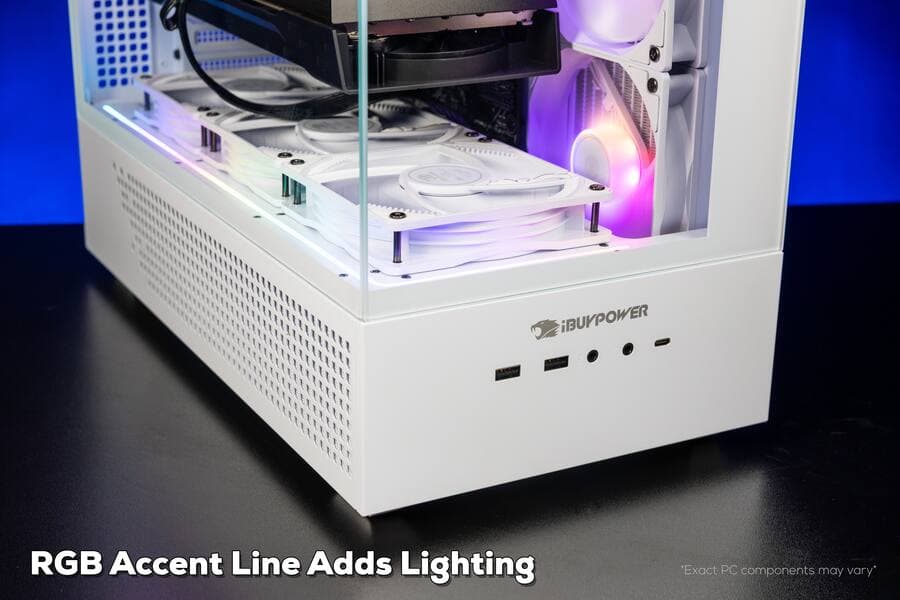iBUYPOWER Gaming PC RTX 5070 12GB Ryzen 9 9900X 32GB DDR5 2TB NVMe Win11 White