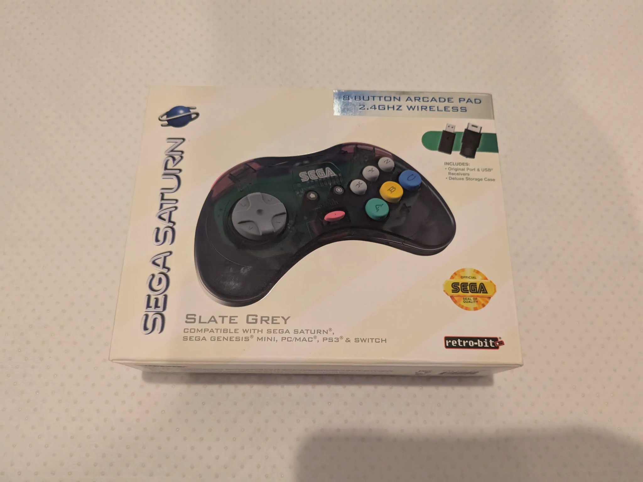 Retro-Bit Sega Saturn 8-Button 2.4GHz Wireless Arcade Pad