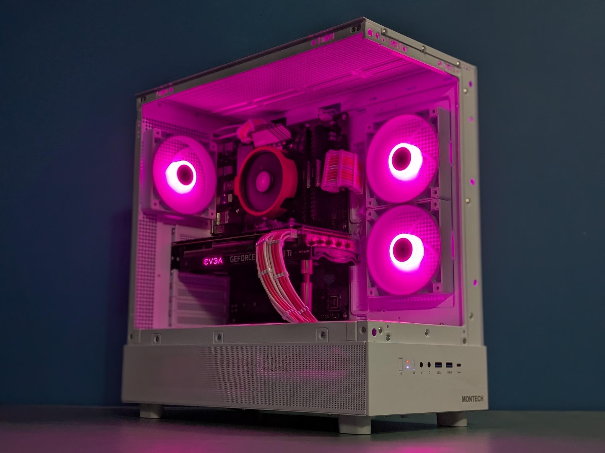 Pink & White Gaming PC | RTX 3060 Ti | Ryzen 5 5500 | 16GB RAM | NVMe SSD