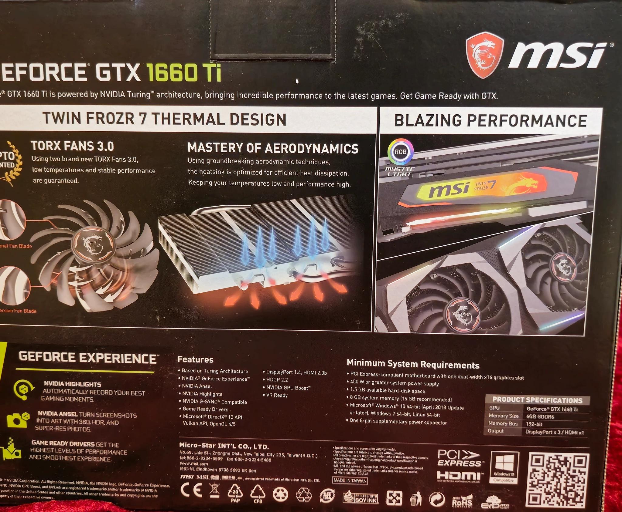 MSI GTX 1660TI Twin Frozr7