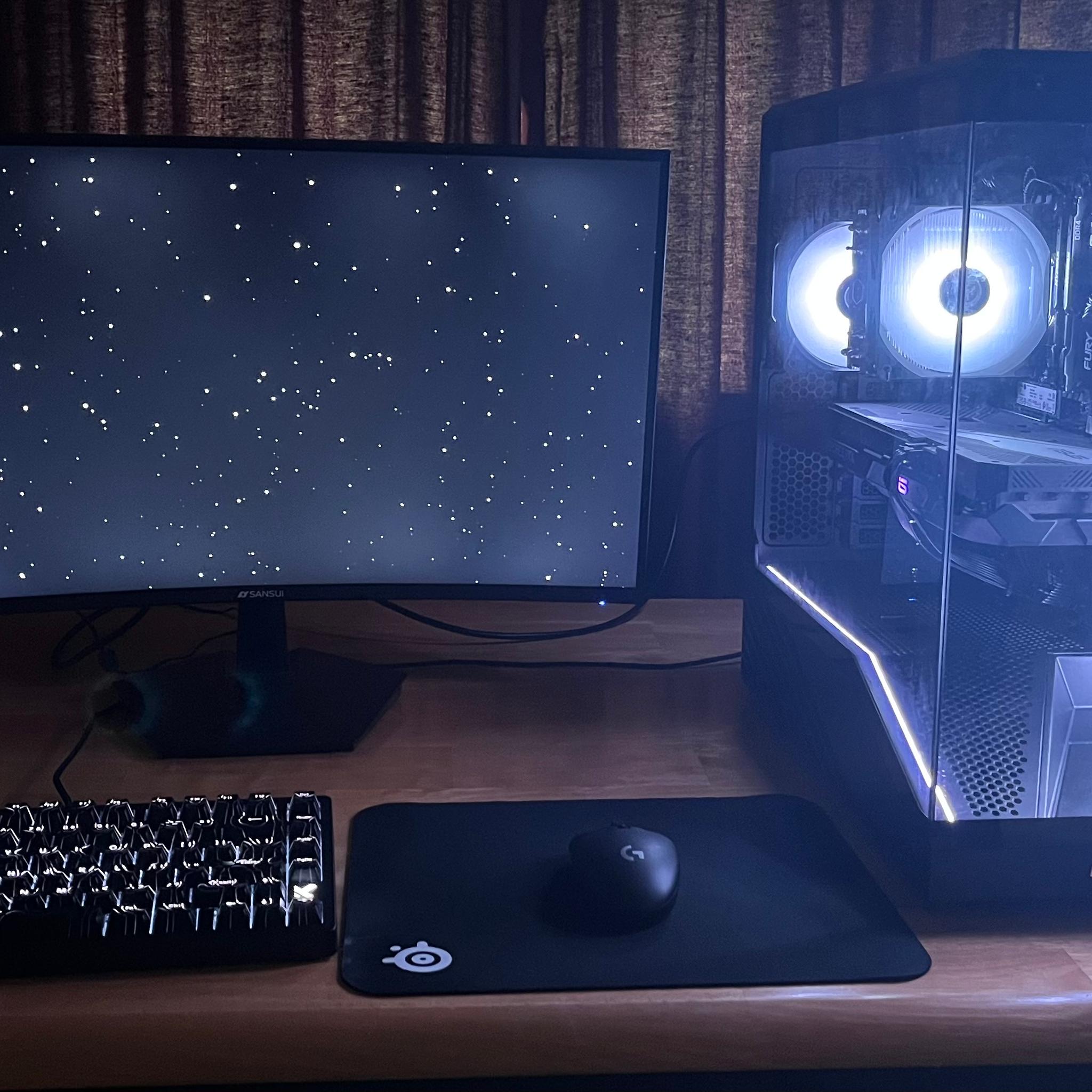 AMD+NVIDIA Gaming PC - RTX 3060 Ti, Ryzen 5, 1 TB NVME SSD, 16GB RAM, Wifi 6, Bluetooth