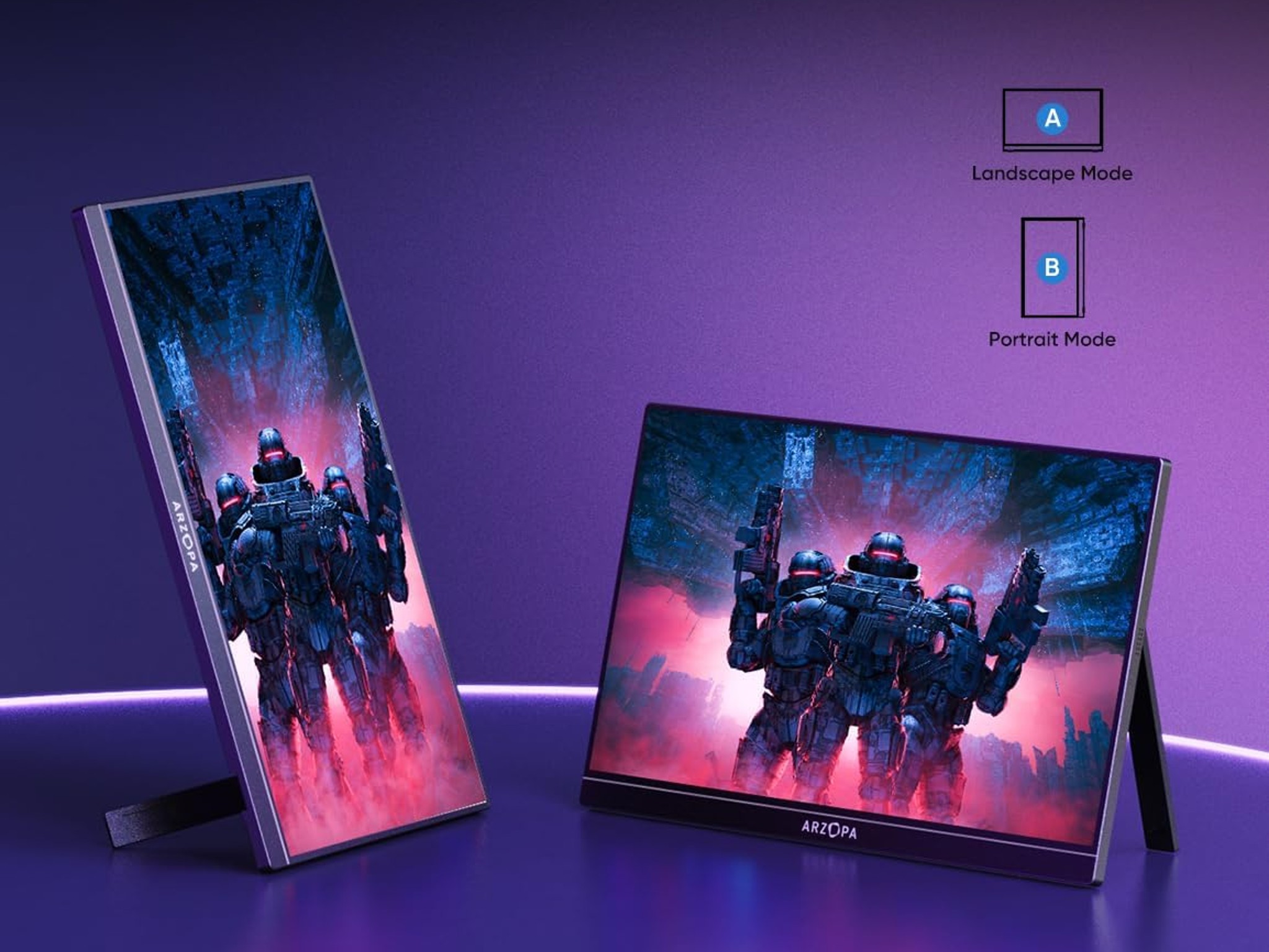ARZOPA 16.1'' 144Hz Portable Gaming Monitor, 106% sRGB 1080P