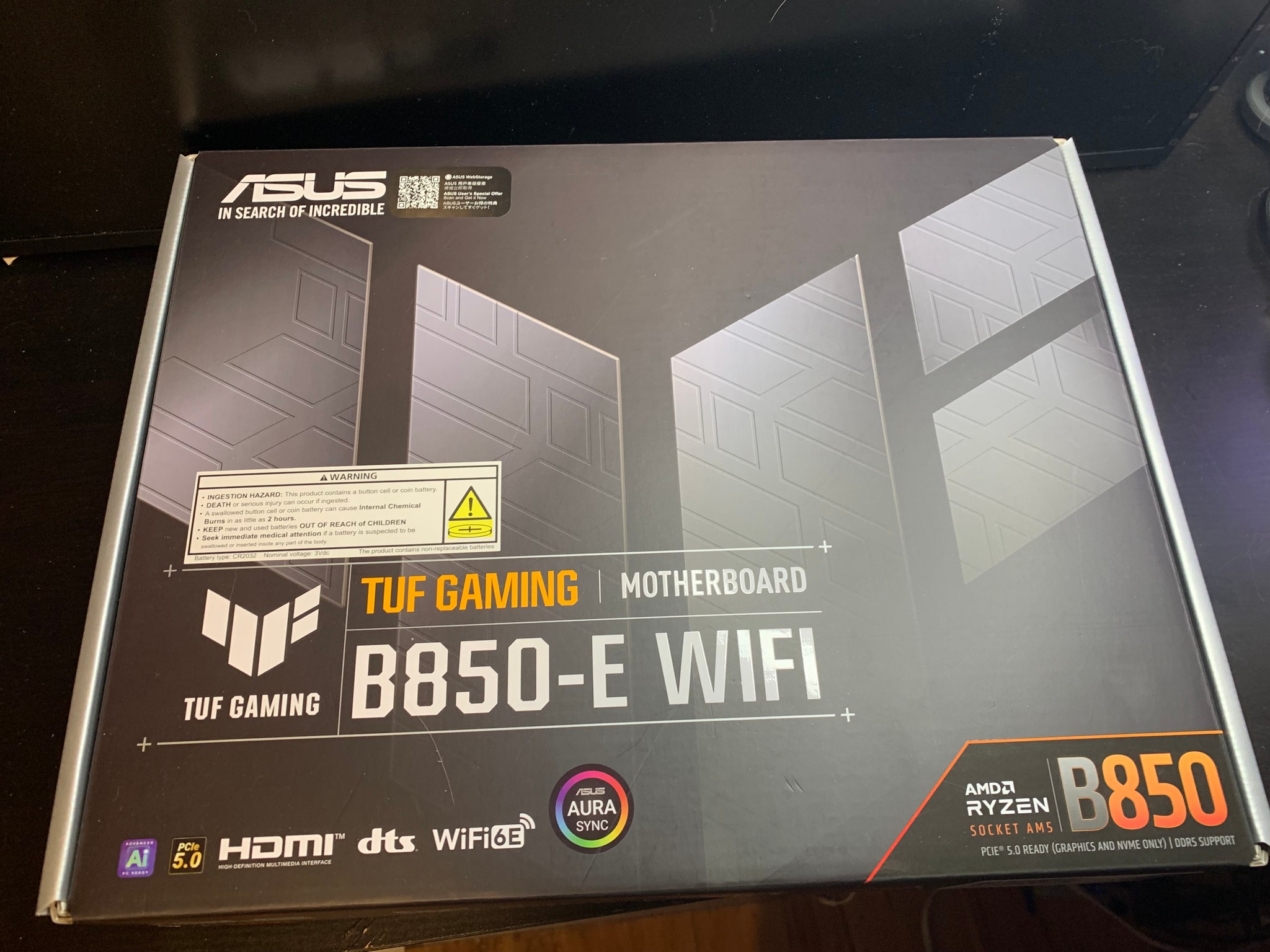 AMD Ryzen 7 7800X3D 8-Core CPU + ASUS TUF Gaming B850-E WIFI Motherboard New!