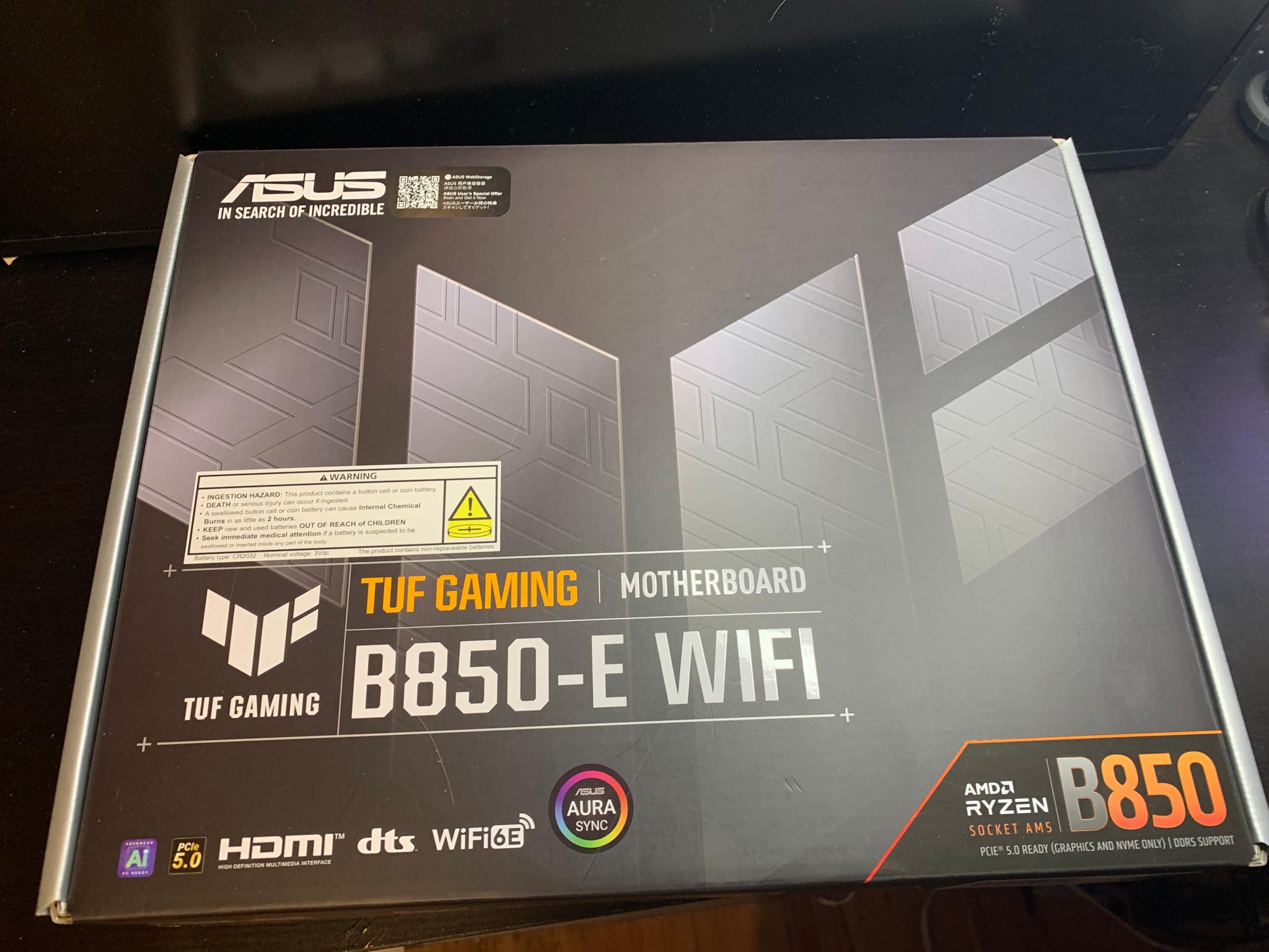AMD Ryzen 7 7800X3D 8-Core CPU + ASUS TUF Gaming B850-E WIFI Motherboard New!