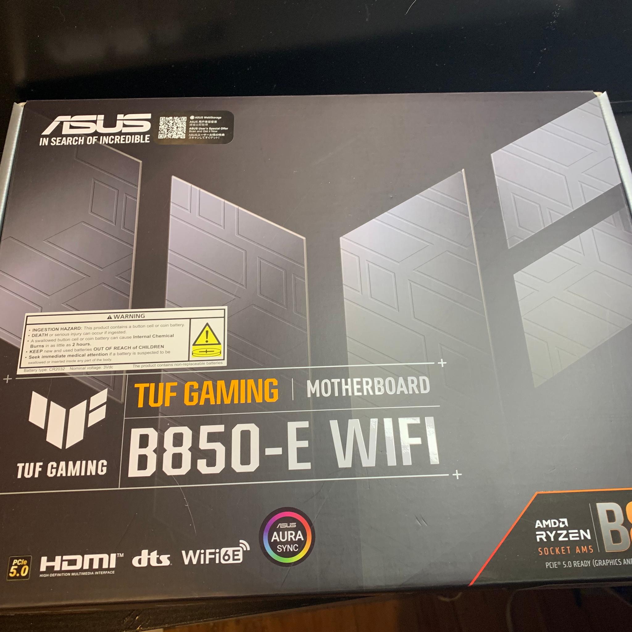 AMD Ryzen 7 7800X3D 8-Core CPU + ASUS TUF Gaming B850-E WIFI Motherboard New!