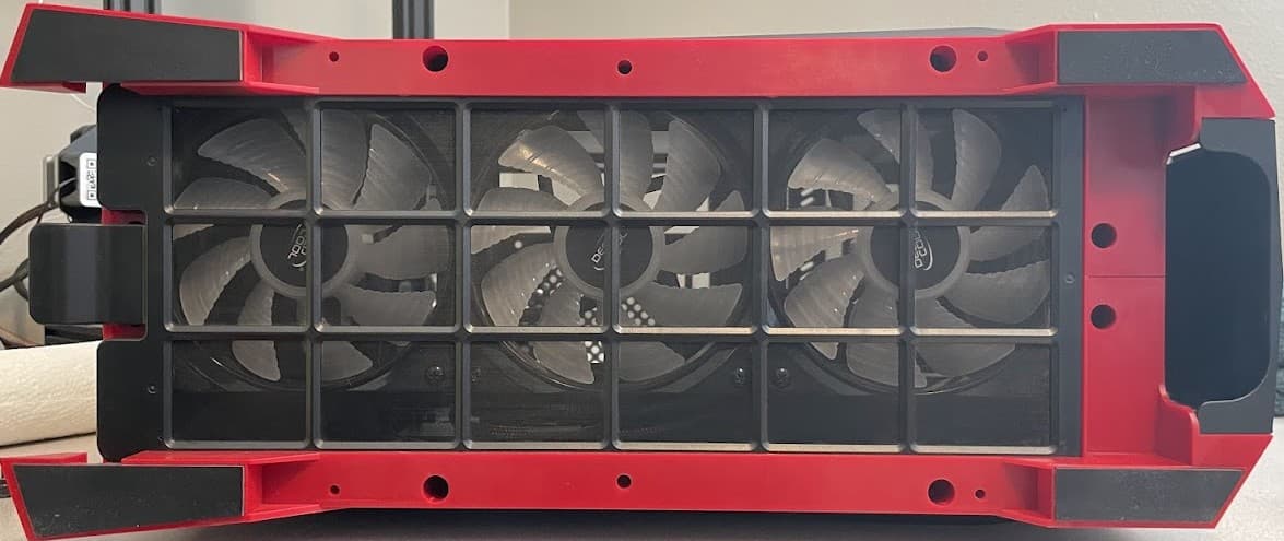 USED - SilverStone ATX Tower Case with 90-Degree Motherboard Rotation Black & Red CS-RVX01BR