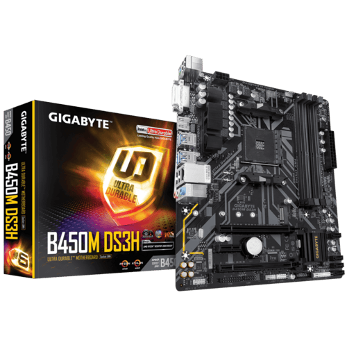 GIGABYTE B450M DS3H AM4 Micro-ATX Motherboard