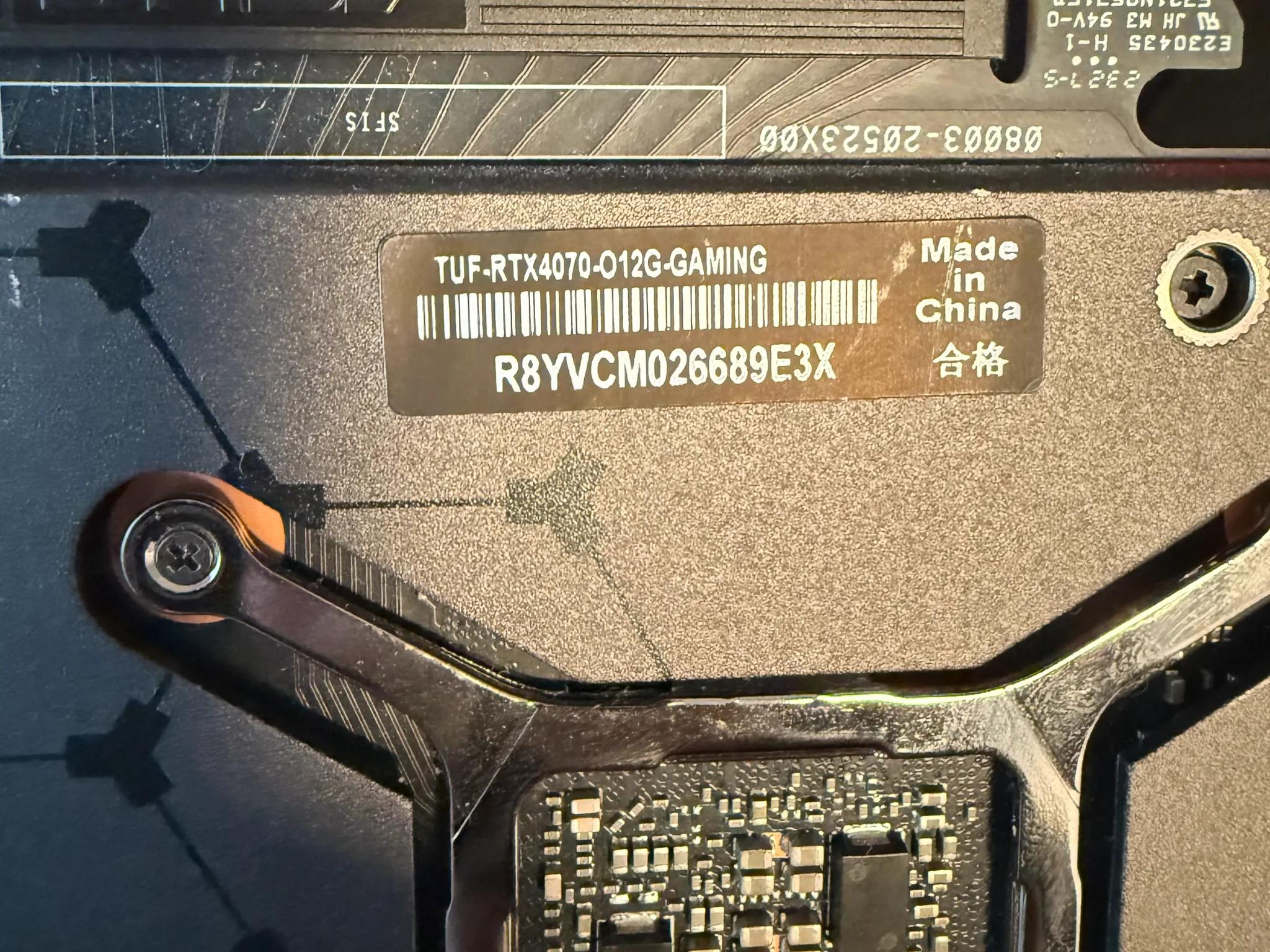 4070 OC 12GB GDDR6 ASUS TUF Edition