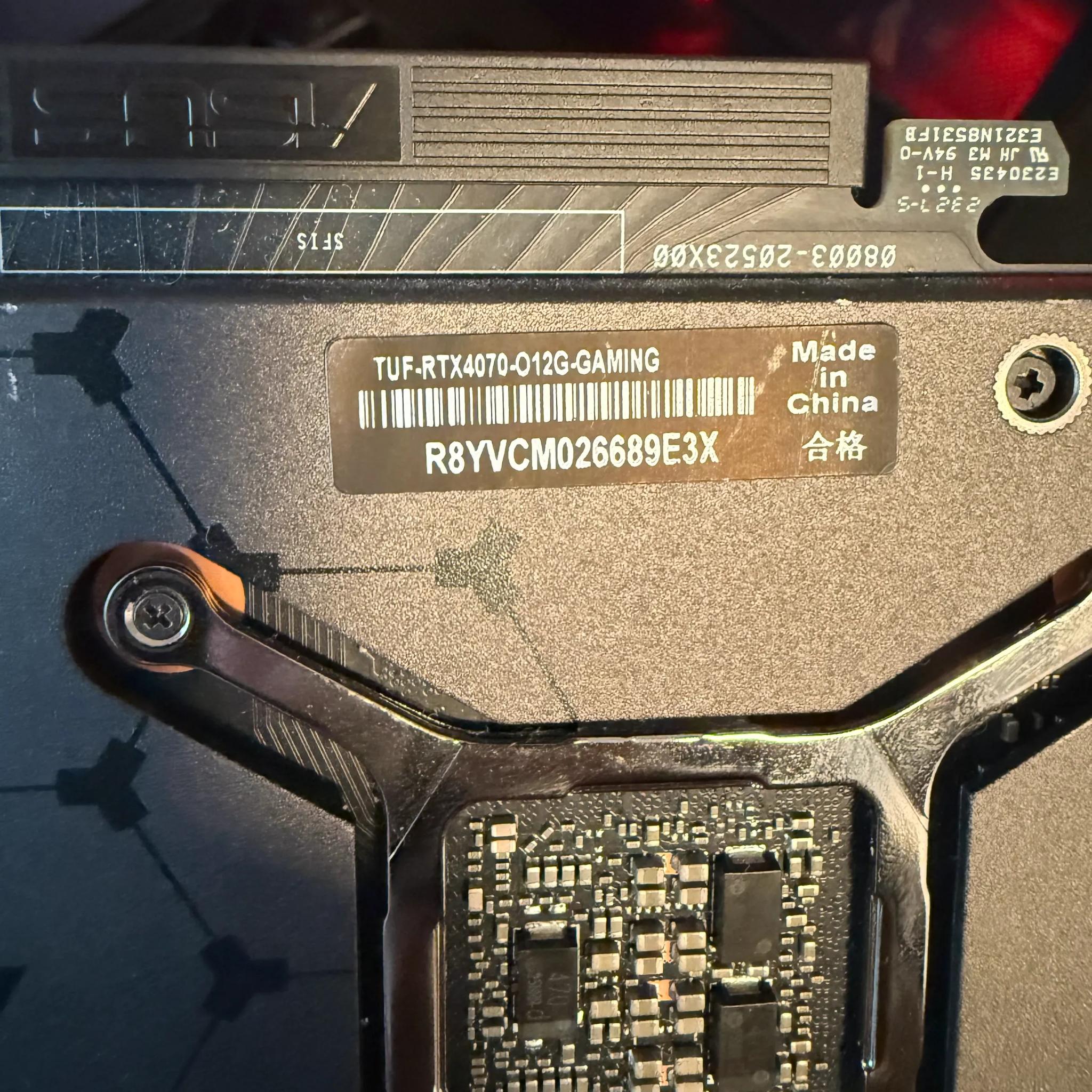 4070 OC 12GB GDDR6 ASUS TUF Edition