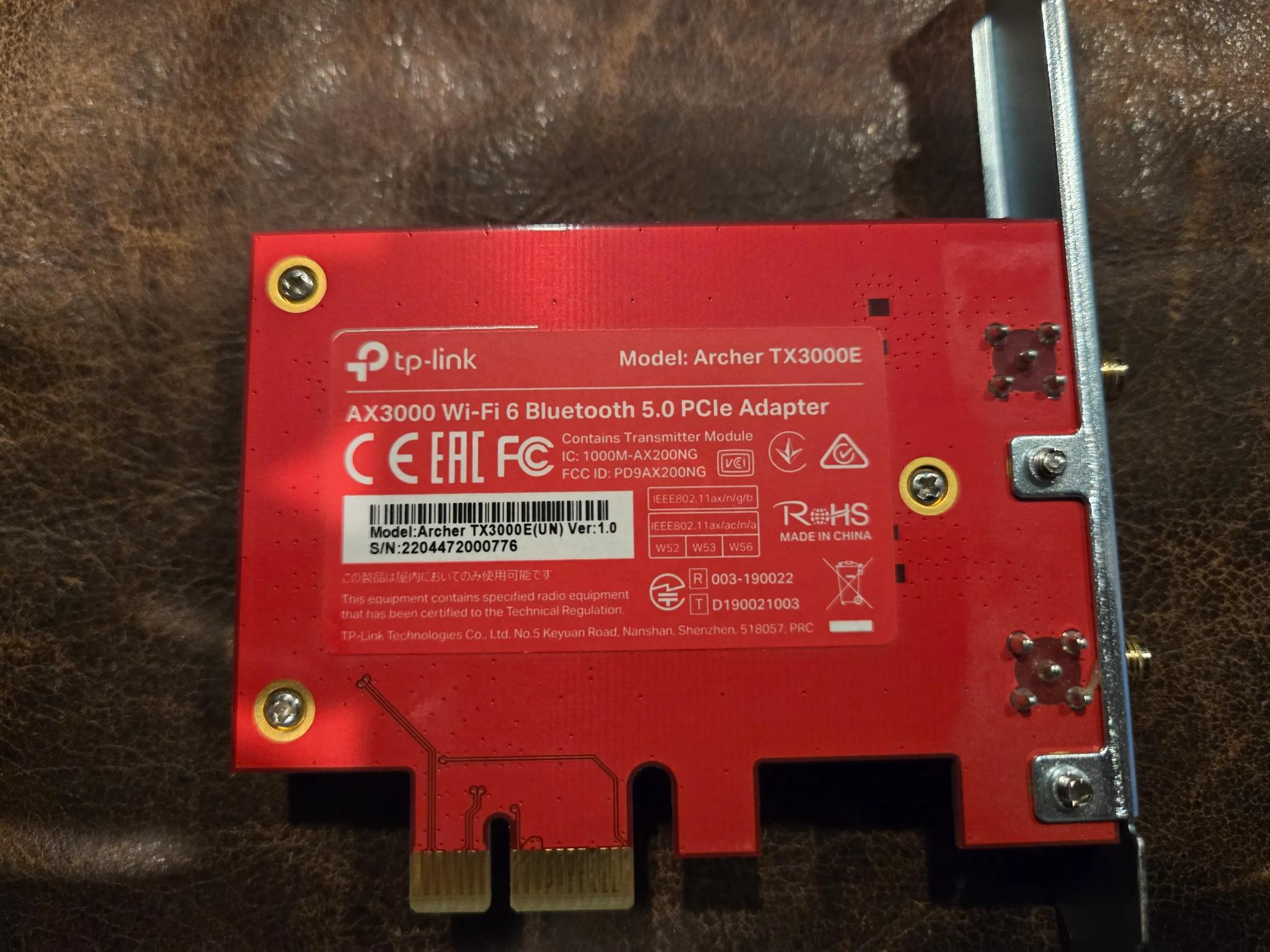 TP-Link Archer TX3000E AX3000 Wi-Fi 6 Bluetooth 5.0 PCIe Adapter
