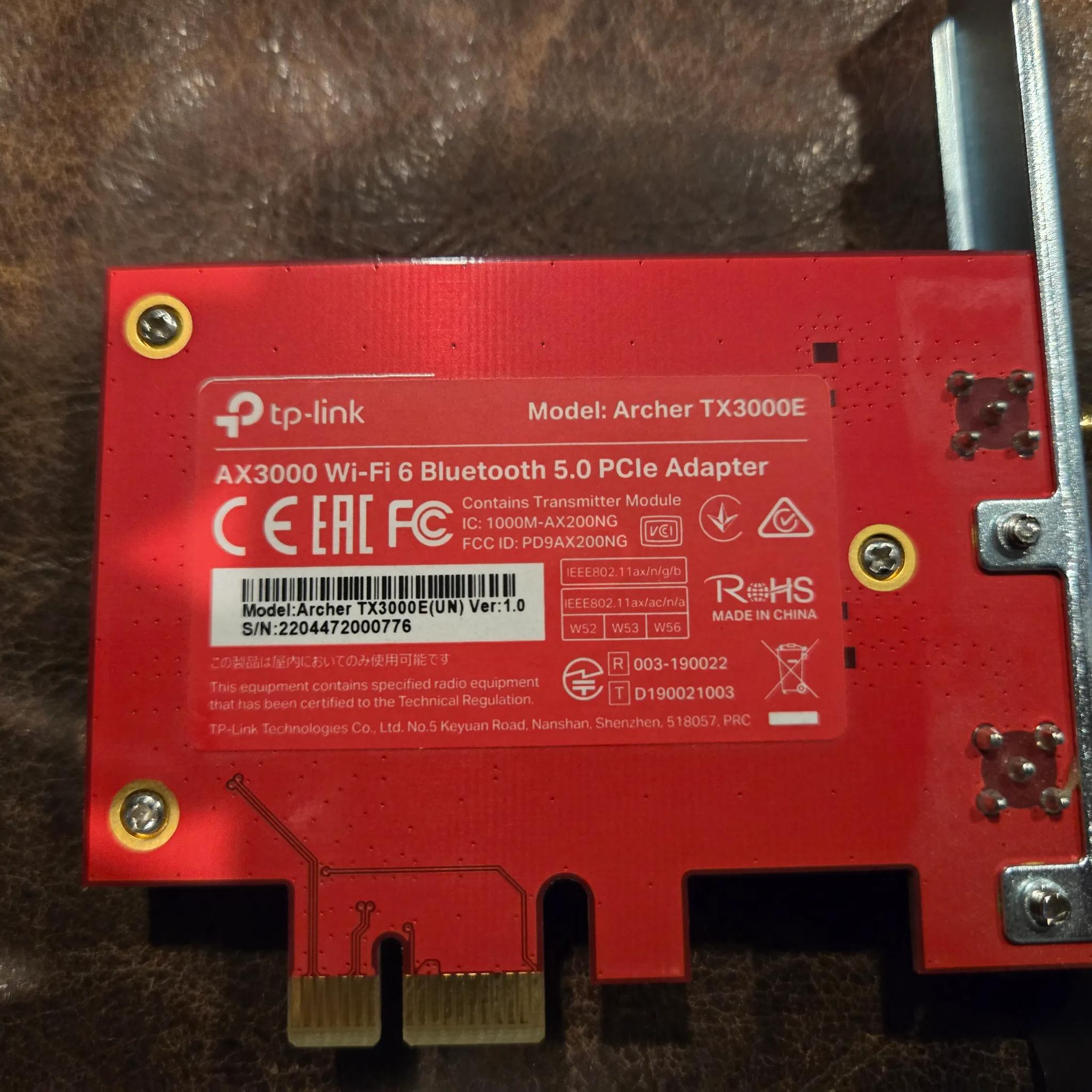 TP-Link Archer TX3000E AX3000 Wi-Fi 6 Bluetooth 5.0 PCIe Adapter