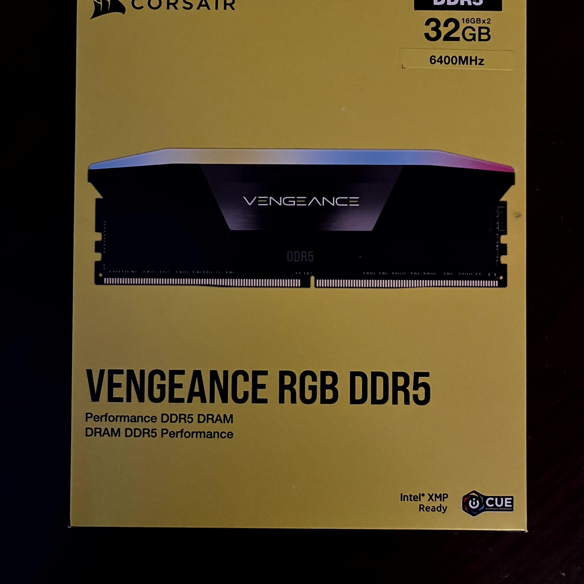 CORSAIR Vengeance RGB 32GB (2 x 16GB) 288-Pin PC RAM DDR5 6400MT/s CL36