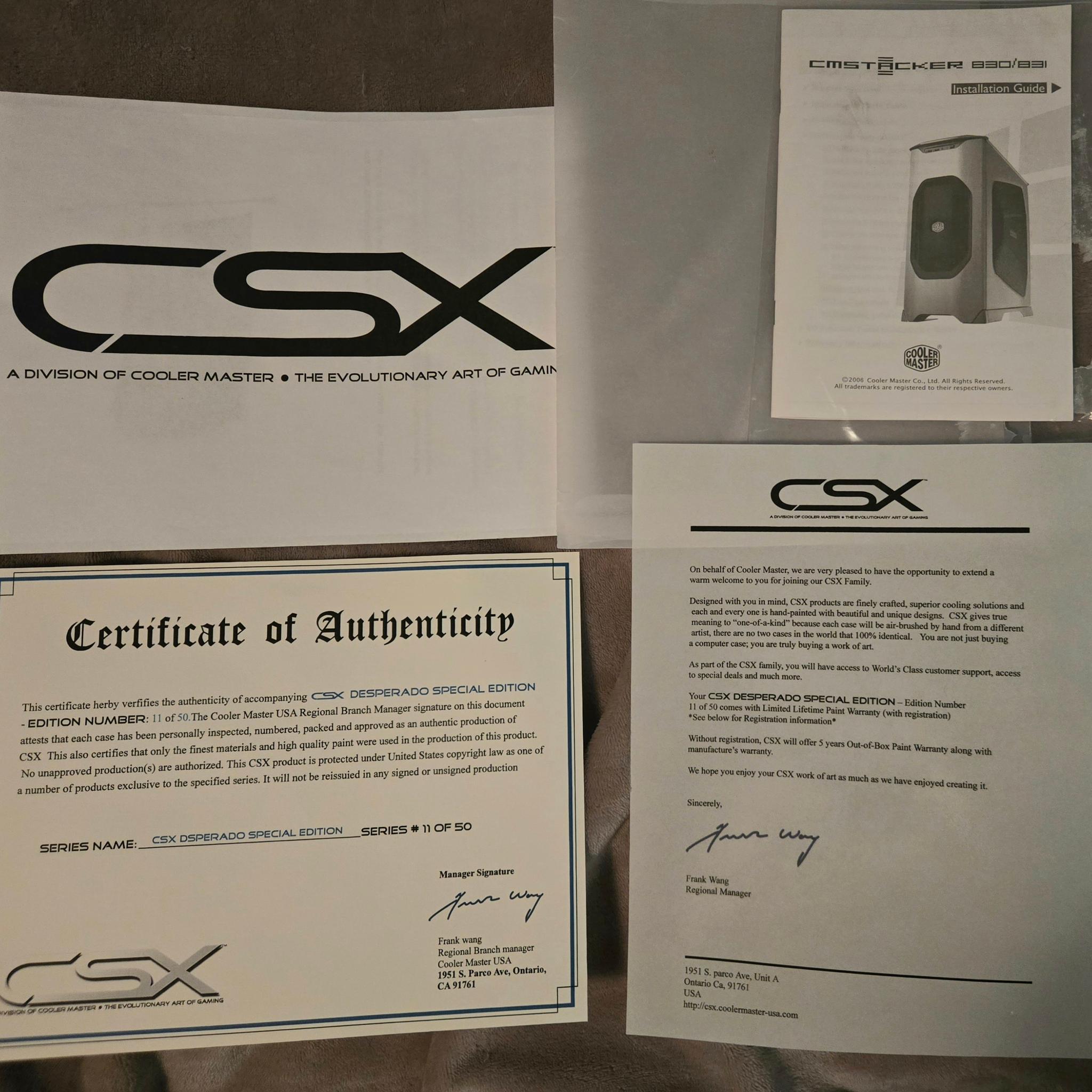 Cooler Masters Stacker 830 CSX Desperado ATX Rare Only 50 Made